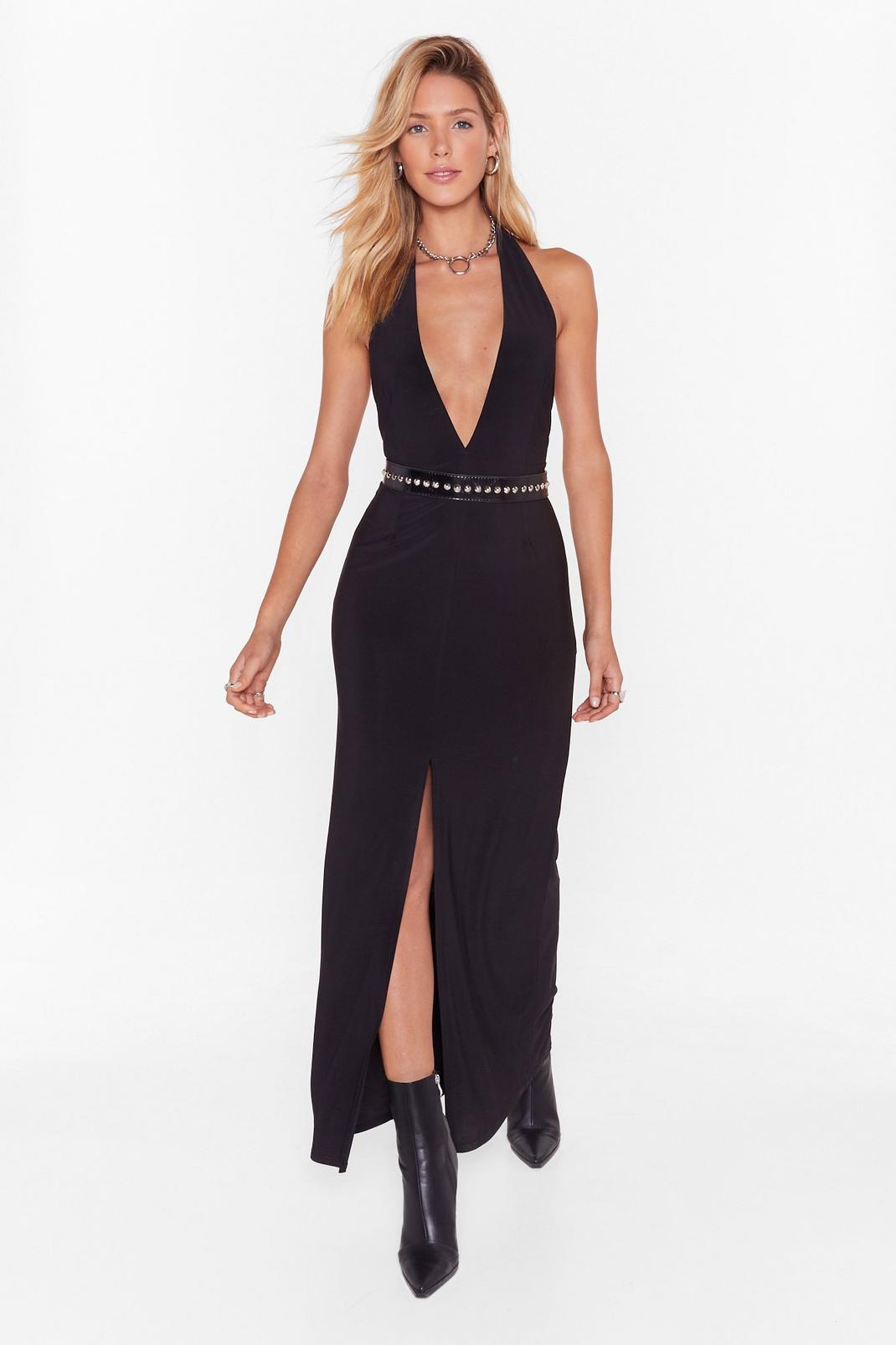 Deep Your Hands to Yourself Plunging Maxi Dress image number 1