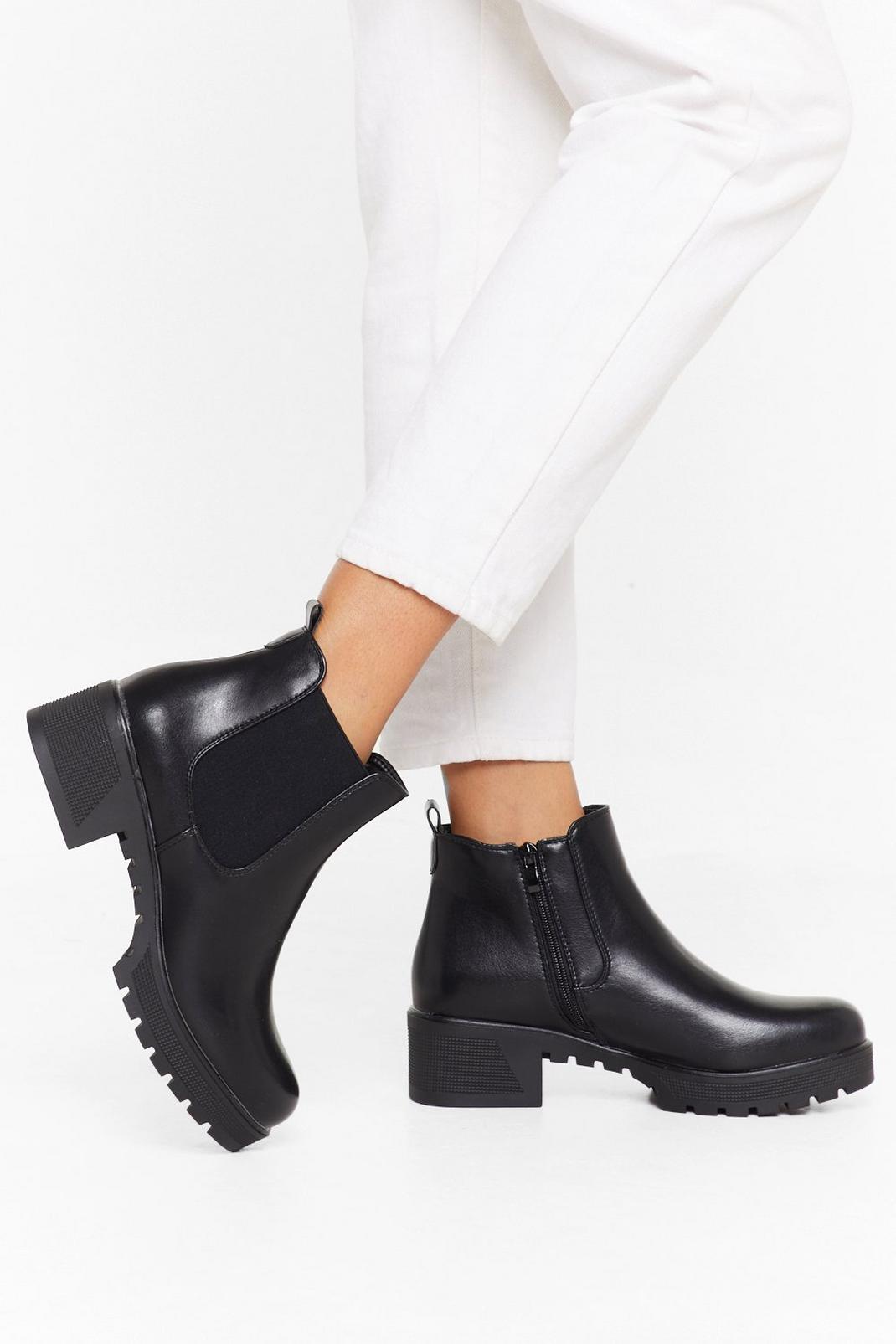 Watch Your Step Faux Leather Chelsea Boots image number 1