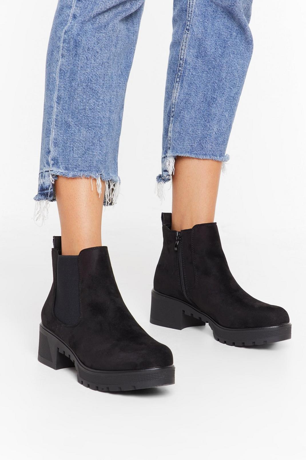 Watch Your Step Faux Suede Chelsea Boots image number 1