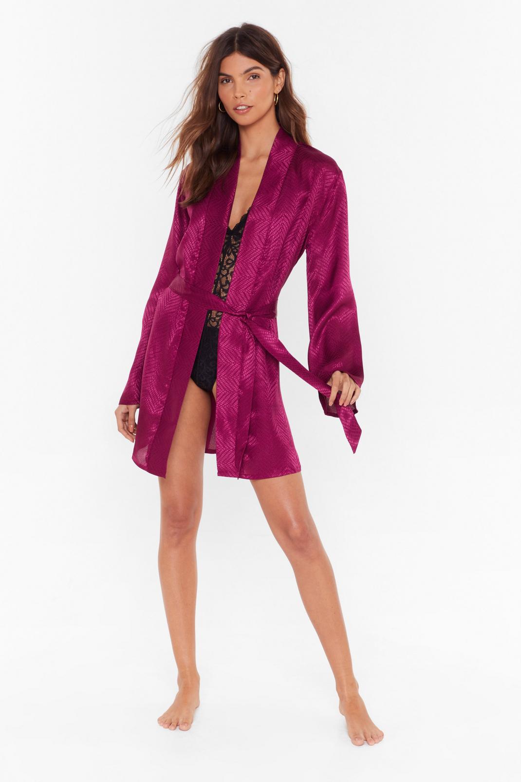 In For the Night Satin Jacquard Robe image number 1