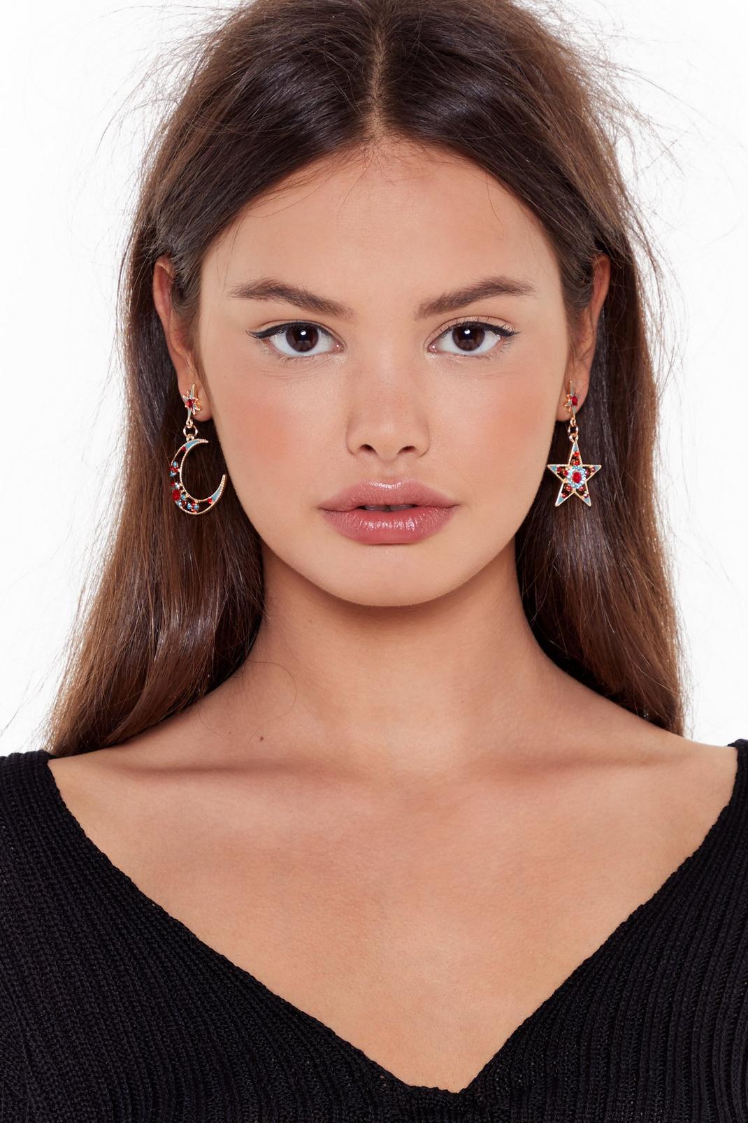 Headin' For the Moon Diamante Drop Earrings image number 1