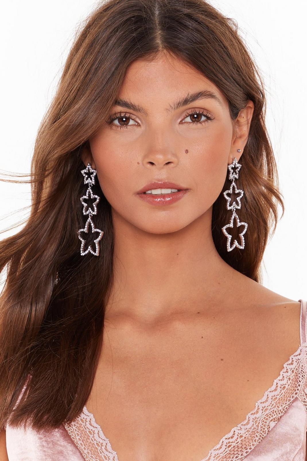 She's a Star Diamante Drop Earrings image number 1