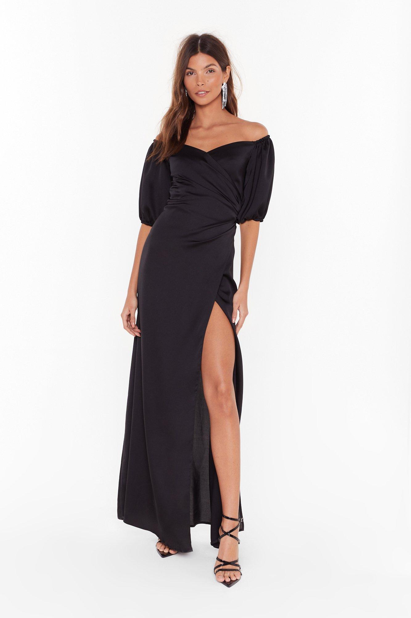 nasty gal black maxi dress