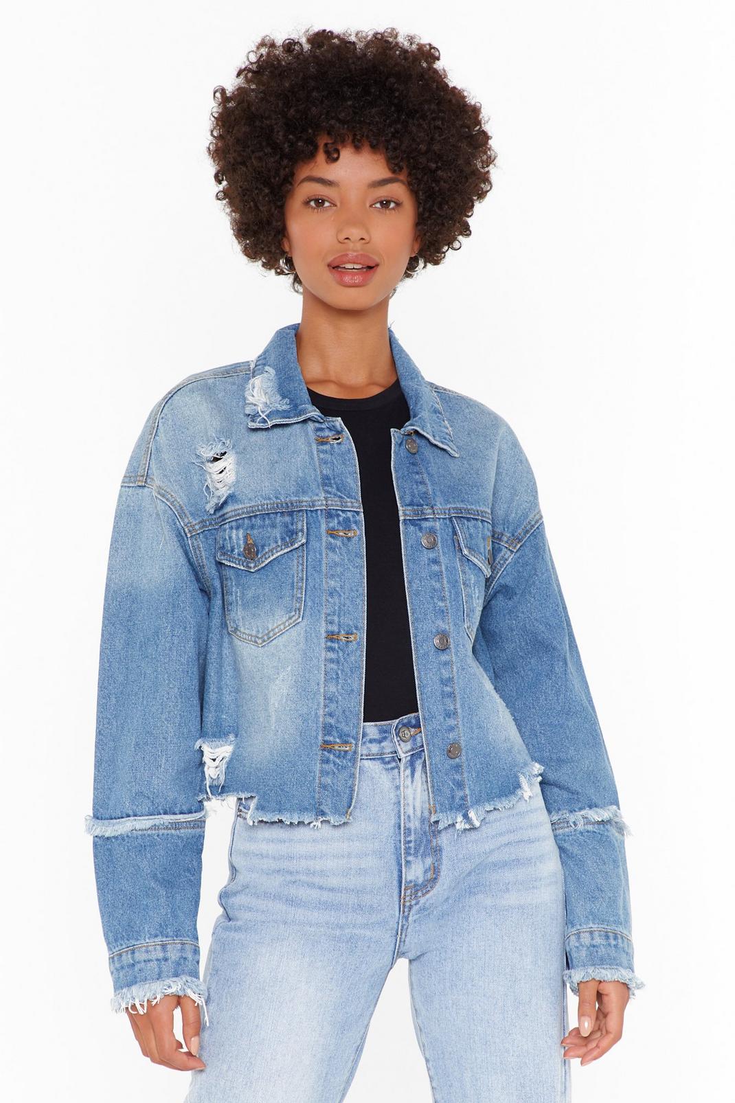 Lookin' For Trouble Distressed Denim Jacket image number 1