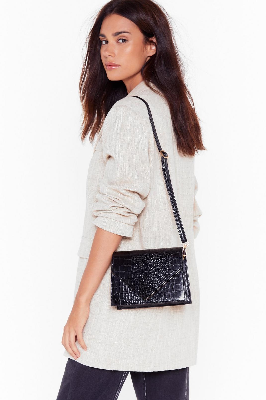 WANT Hell Bent Faux Leather Croc Crossbody Bag image number 1