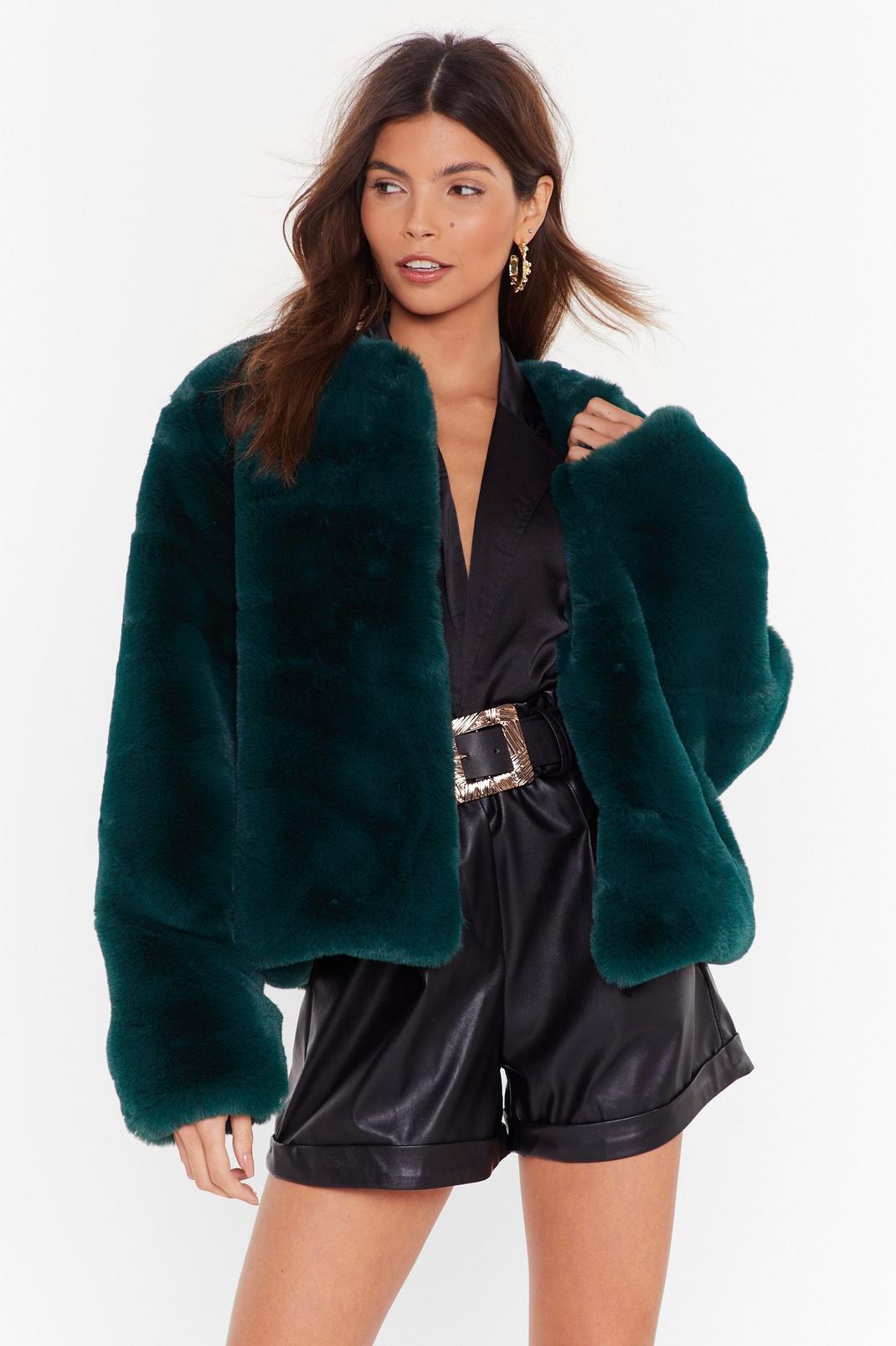 Baby It's Cold Outside Faux Fur Cropped Coat image number 1