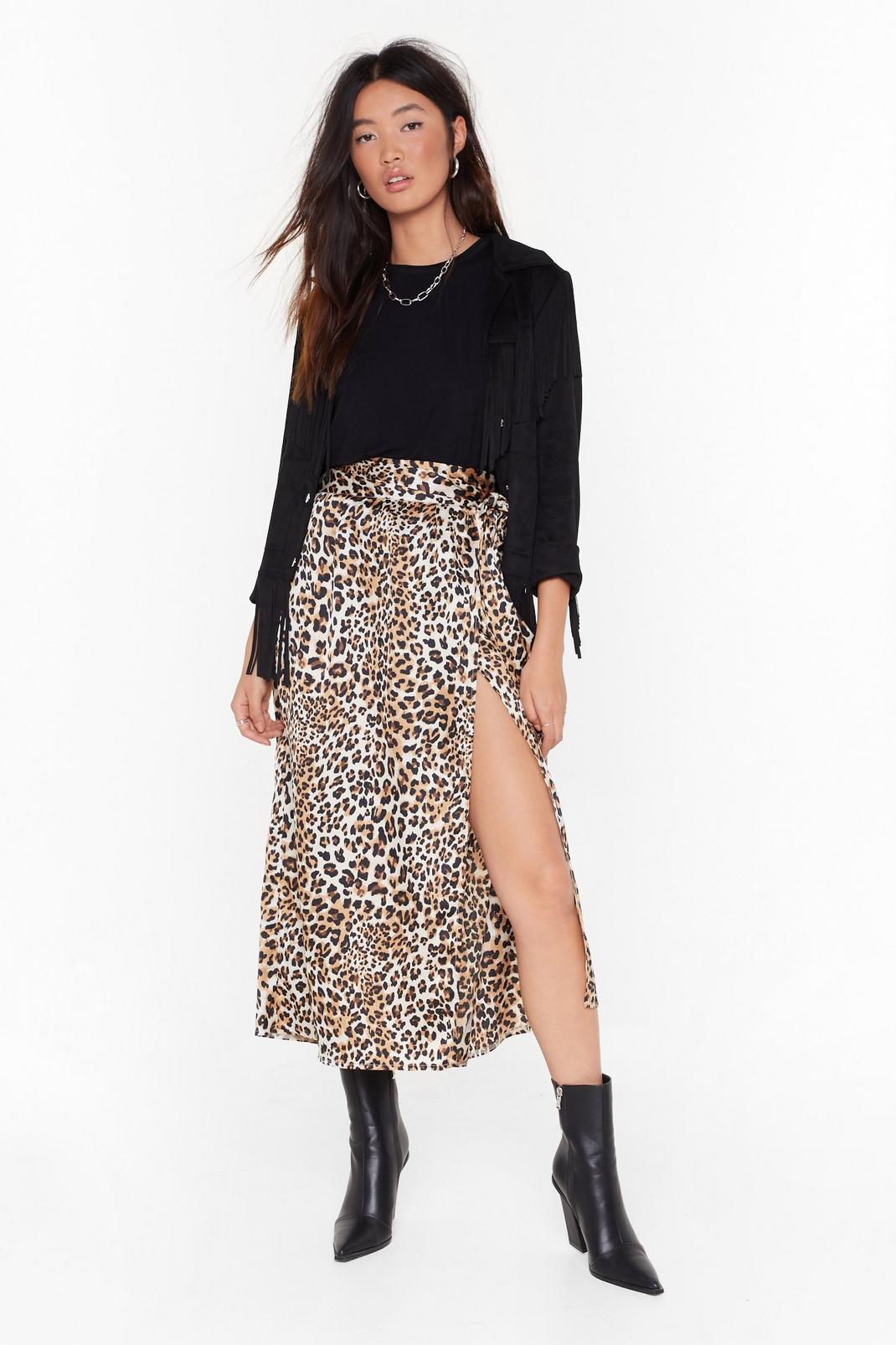 If You've Cat It Leopard Midi Skirt image number 1