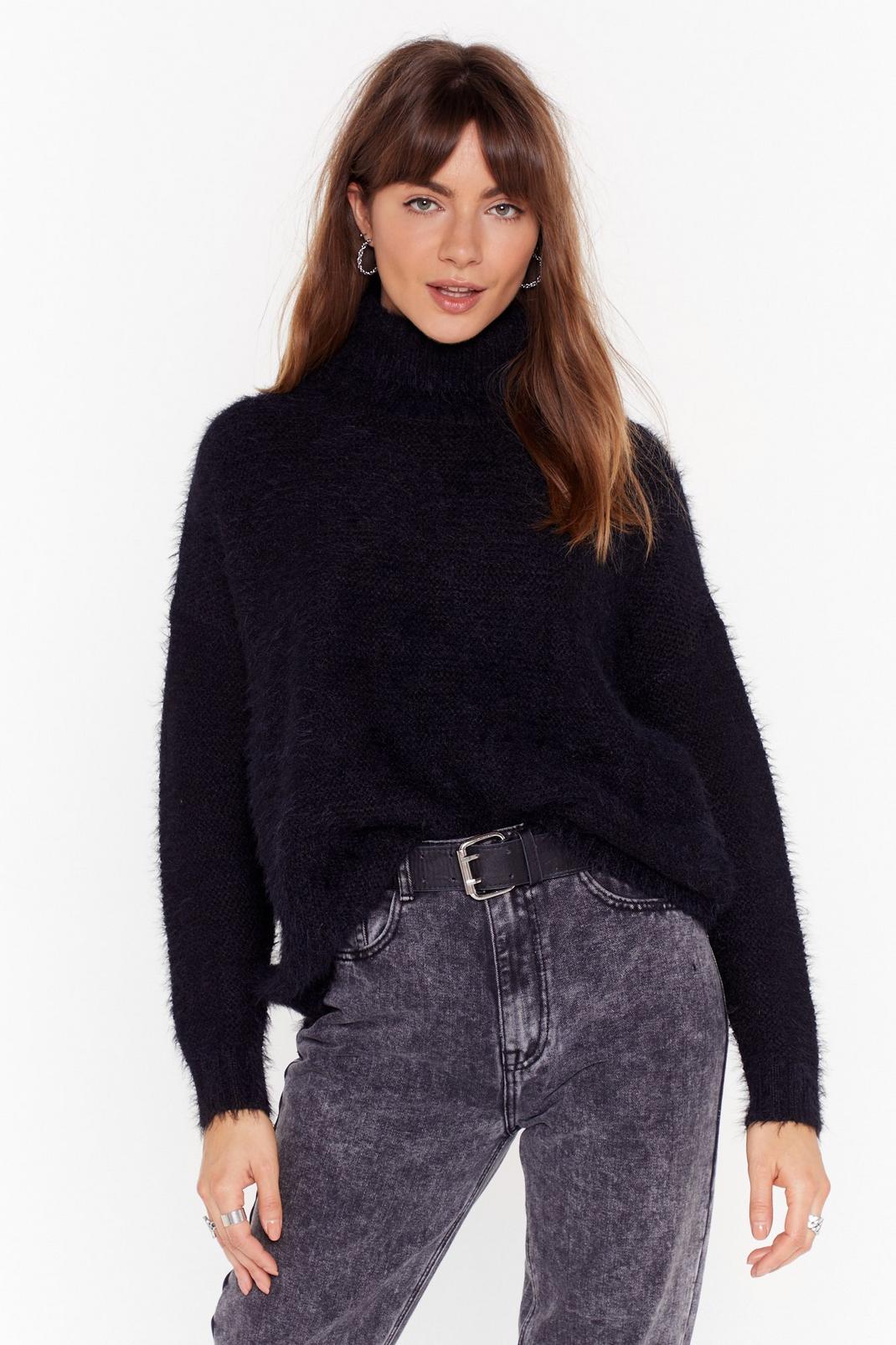 Ain't My Fault Fluffy Knit Turtleneck Sweater image number 1