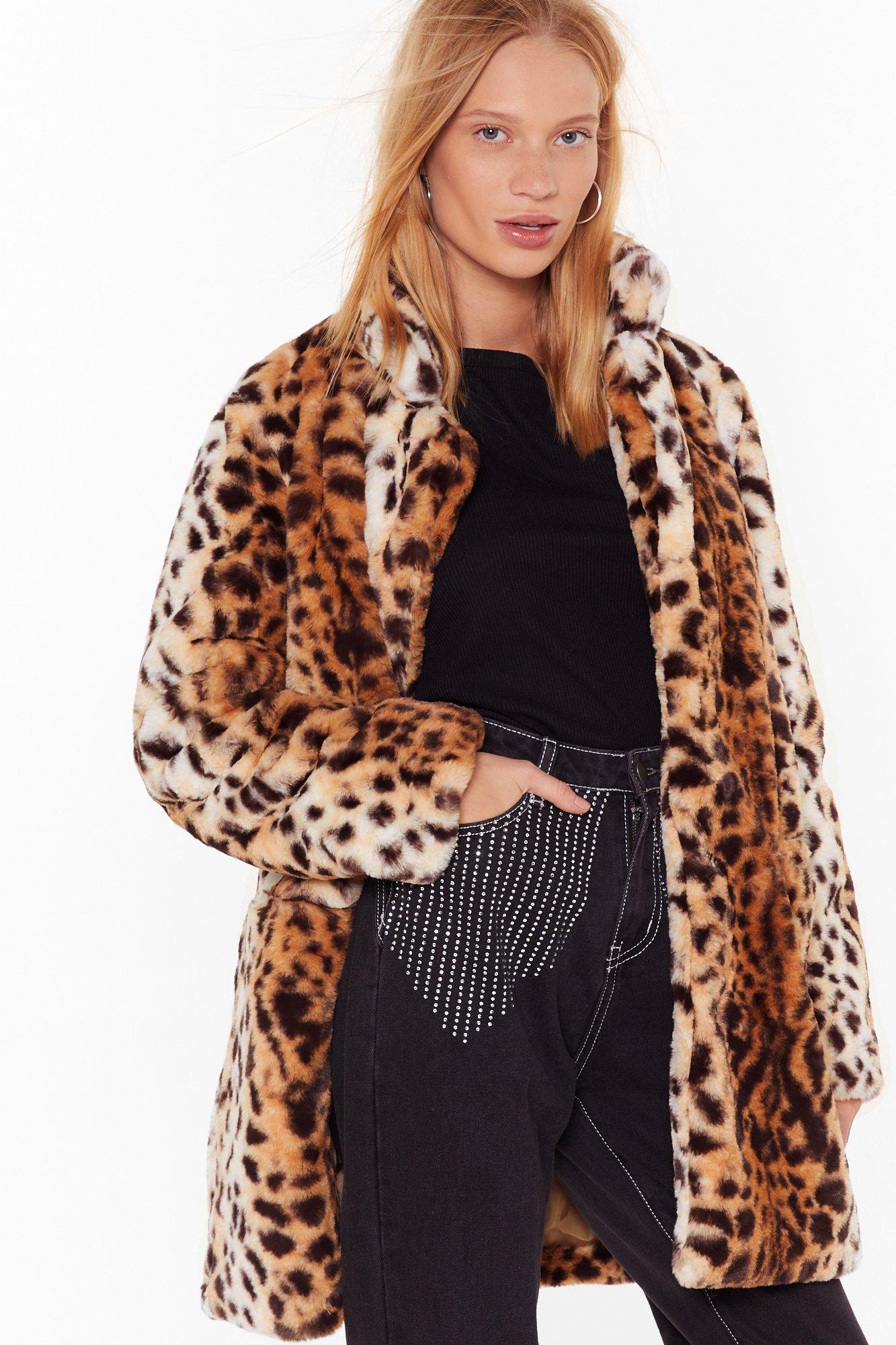 Nasty gal leopard coat hotsell