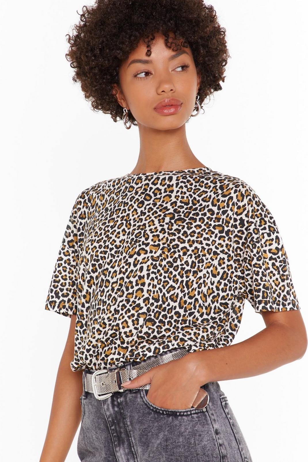 T-shirt ample à imprimé léopard image number 1