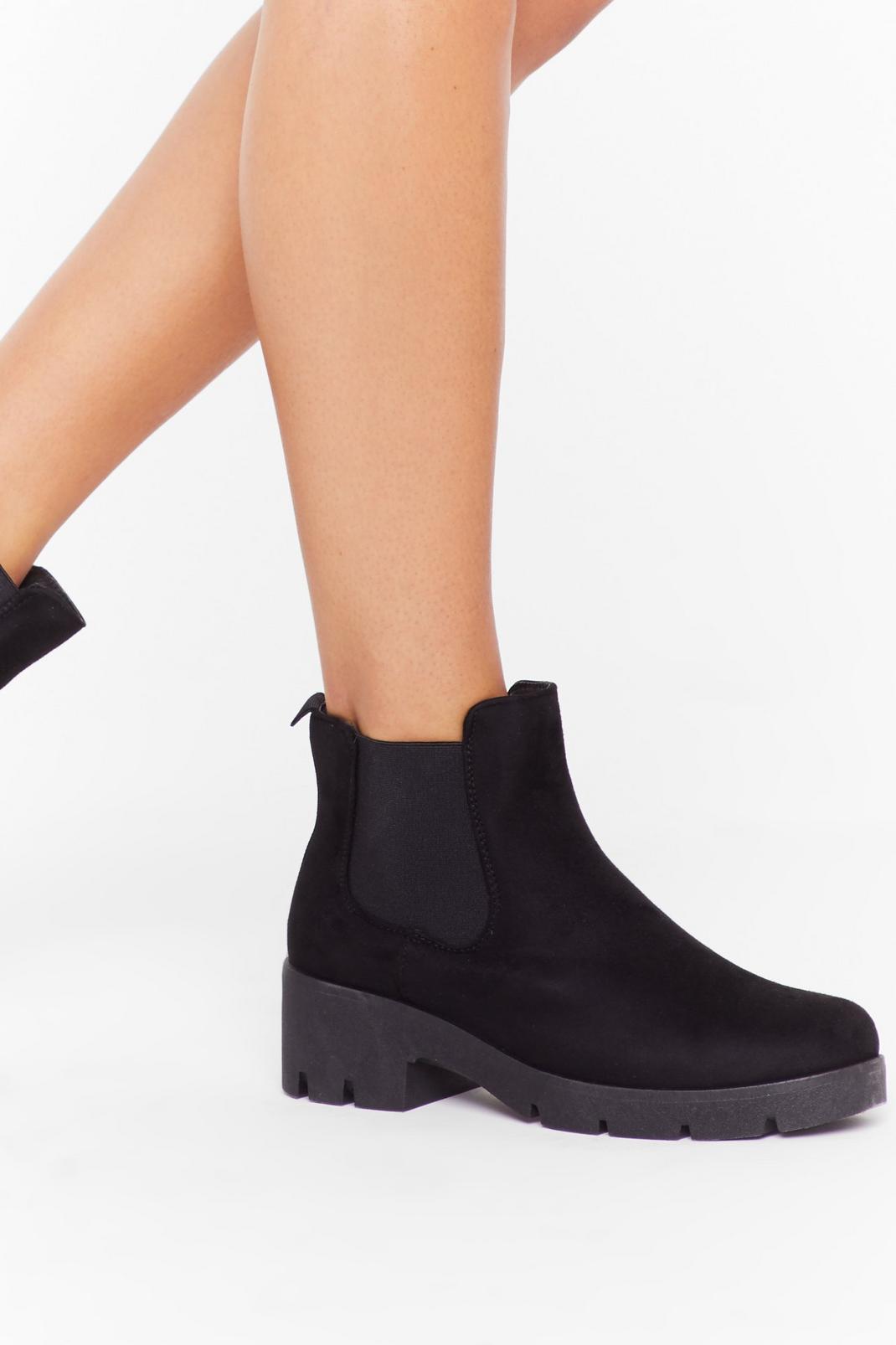 One Step Closer Faux Suede Chelsea Boots image number 1