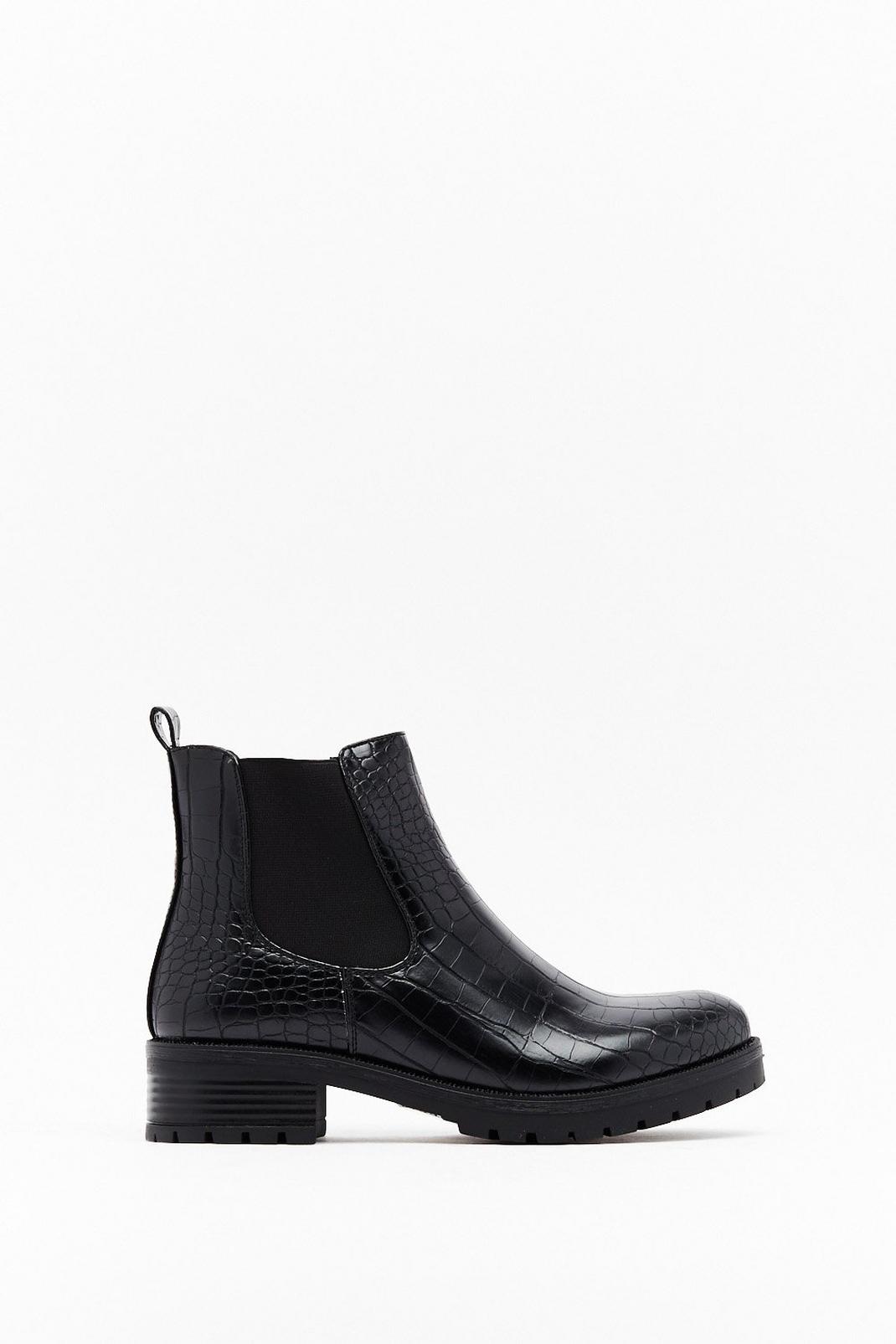 Don't Croc the Boat Faux Leather Chelsea Boots