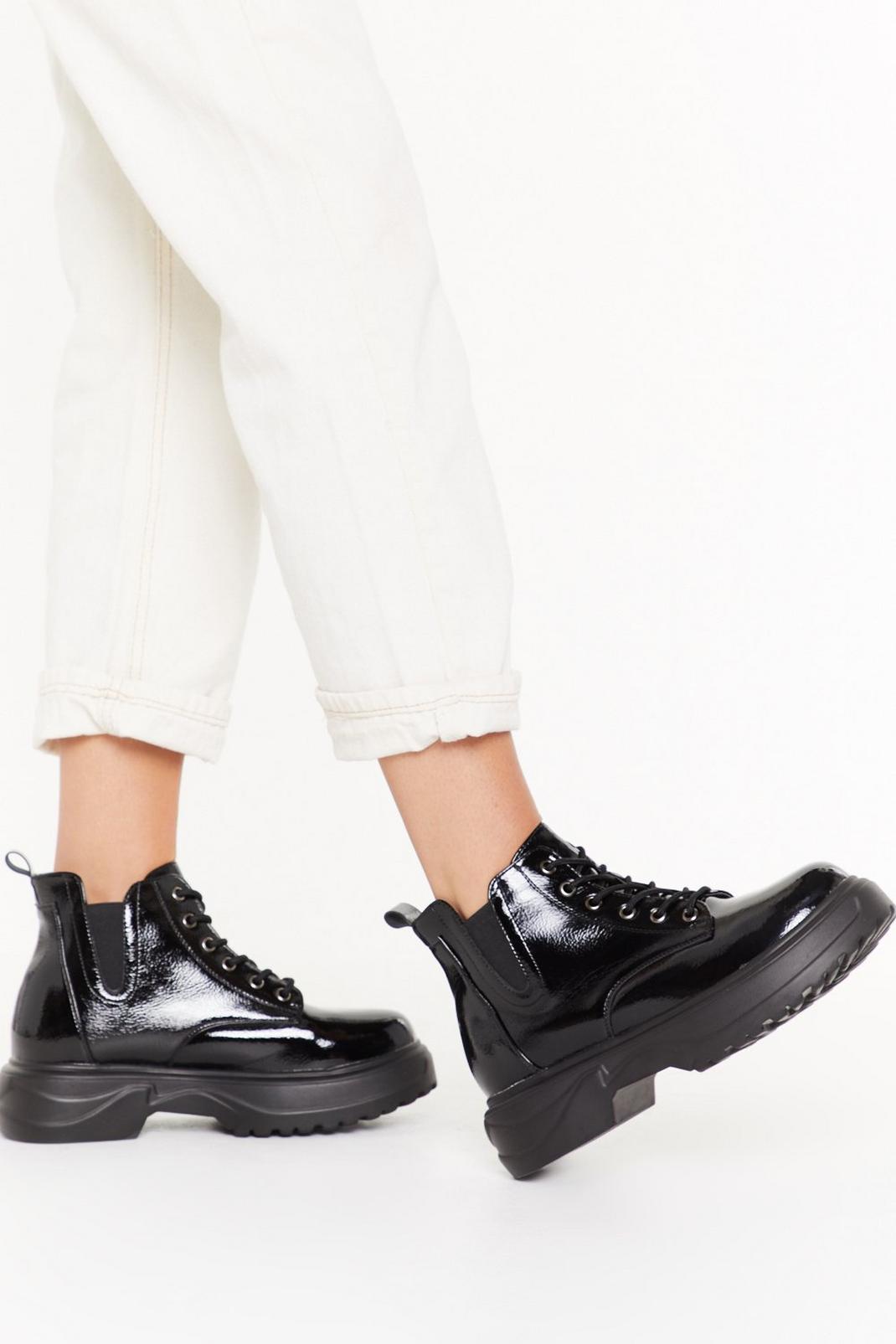Faux Patent Leather Chunky Boot image number 1