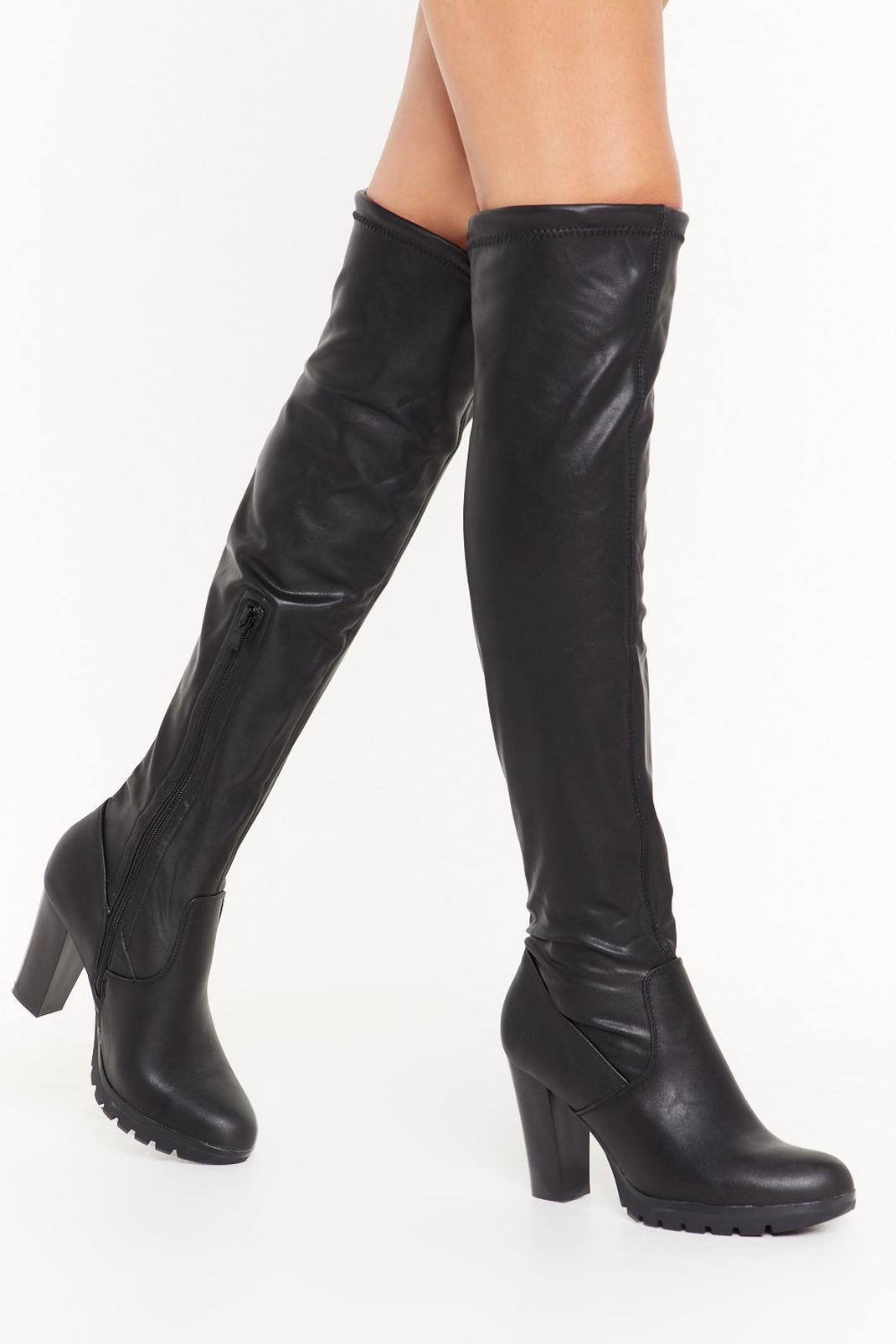 Let's Walk It Over-the-Knee Faux Leather Boots image number 1