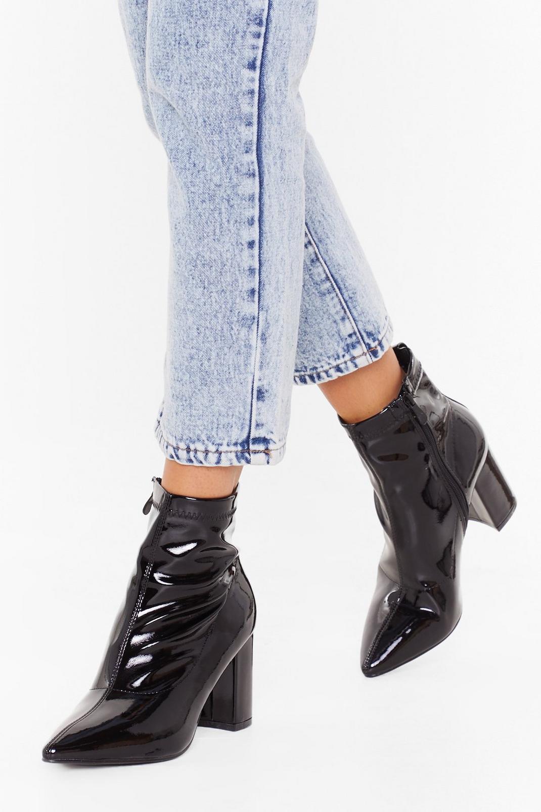 Shine is Running Out Patent Heeled Boots image number 1
