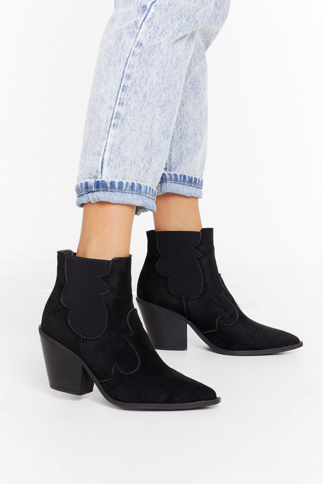 Point Me in the West Direction Faux Suede Boots image number 1