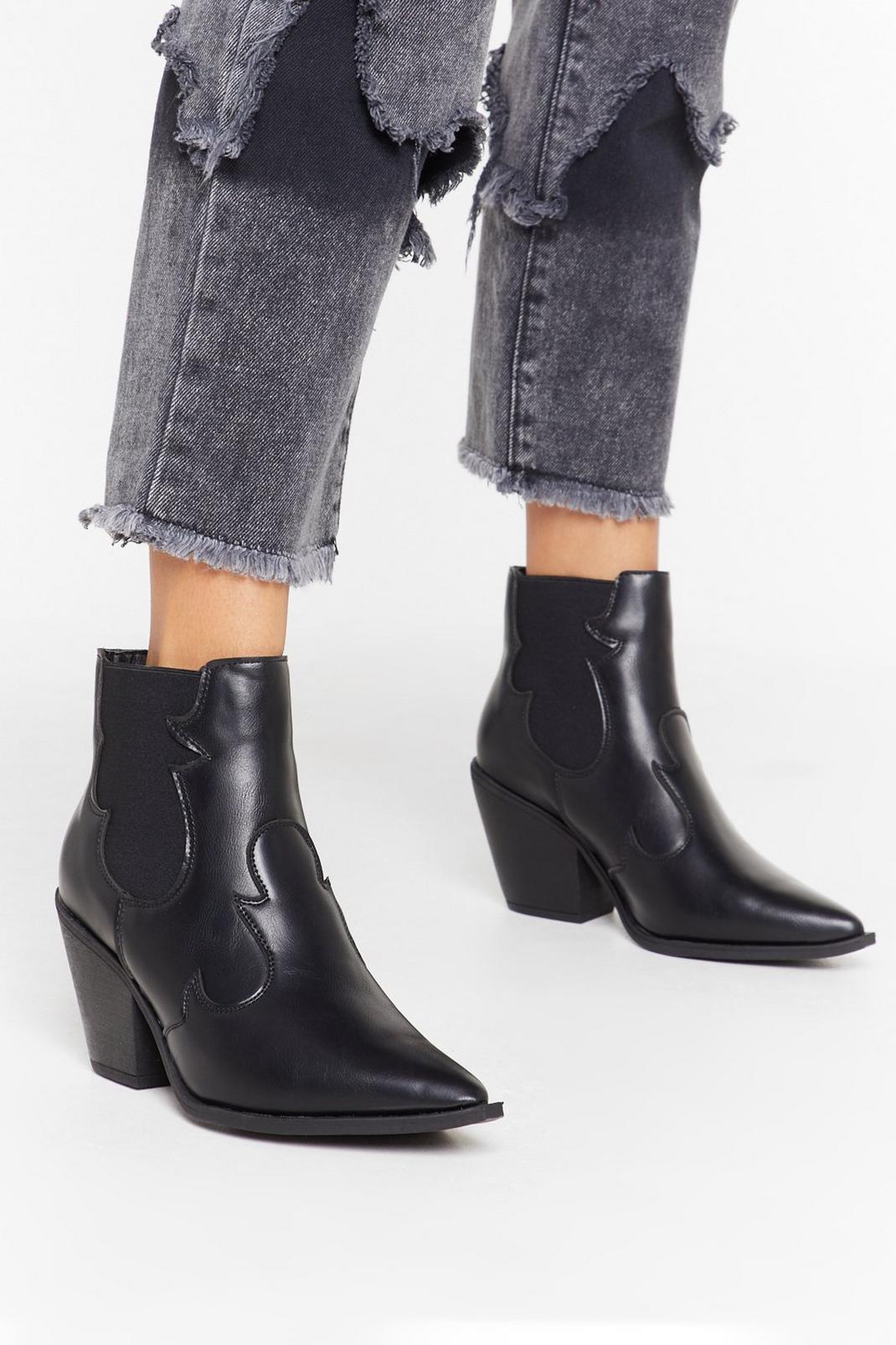 You Deserve the West Faux Leather Ankle Boots image number 1