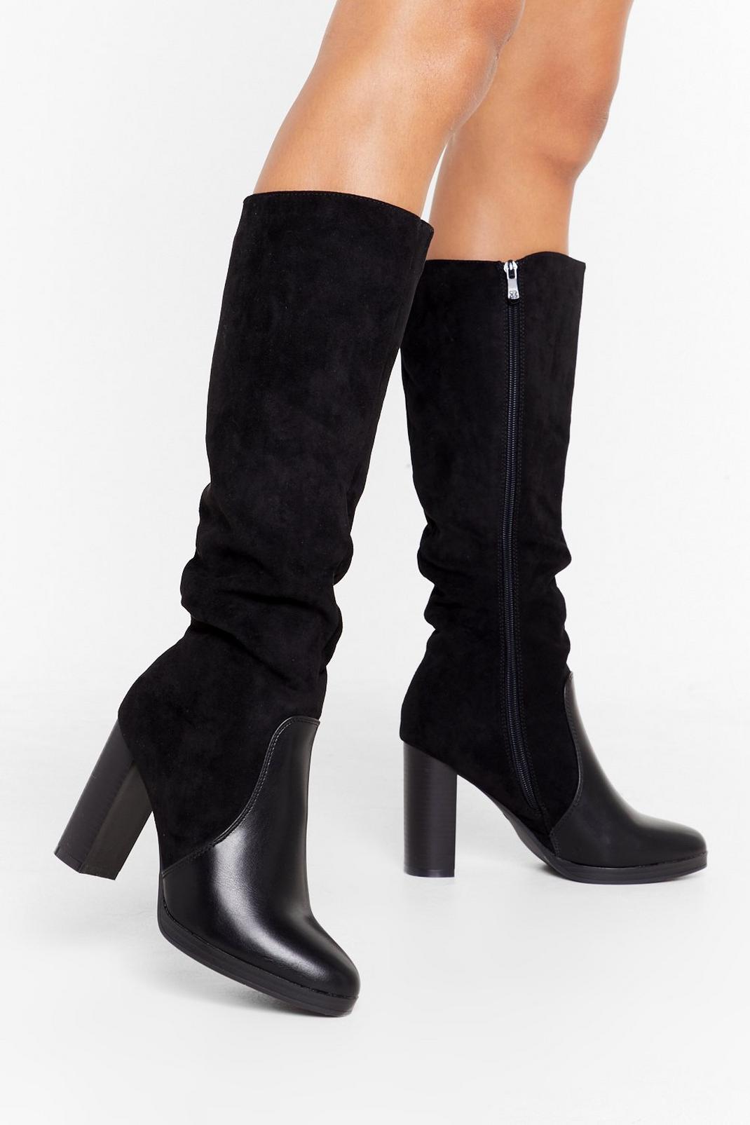 Opposites Attract Two-Tone Knee-High Boots image number 1