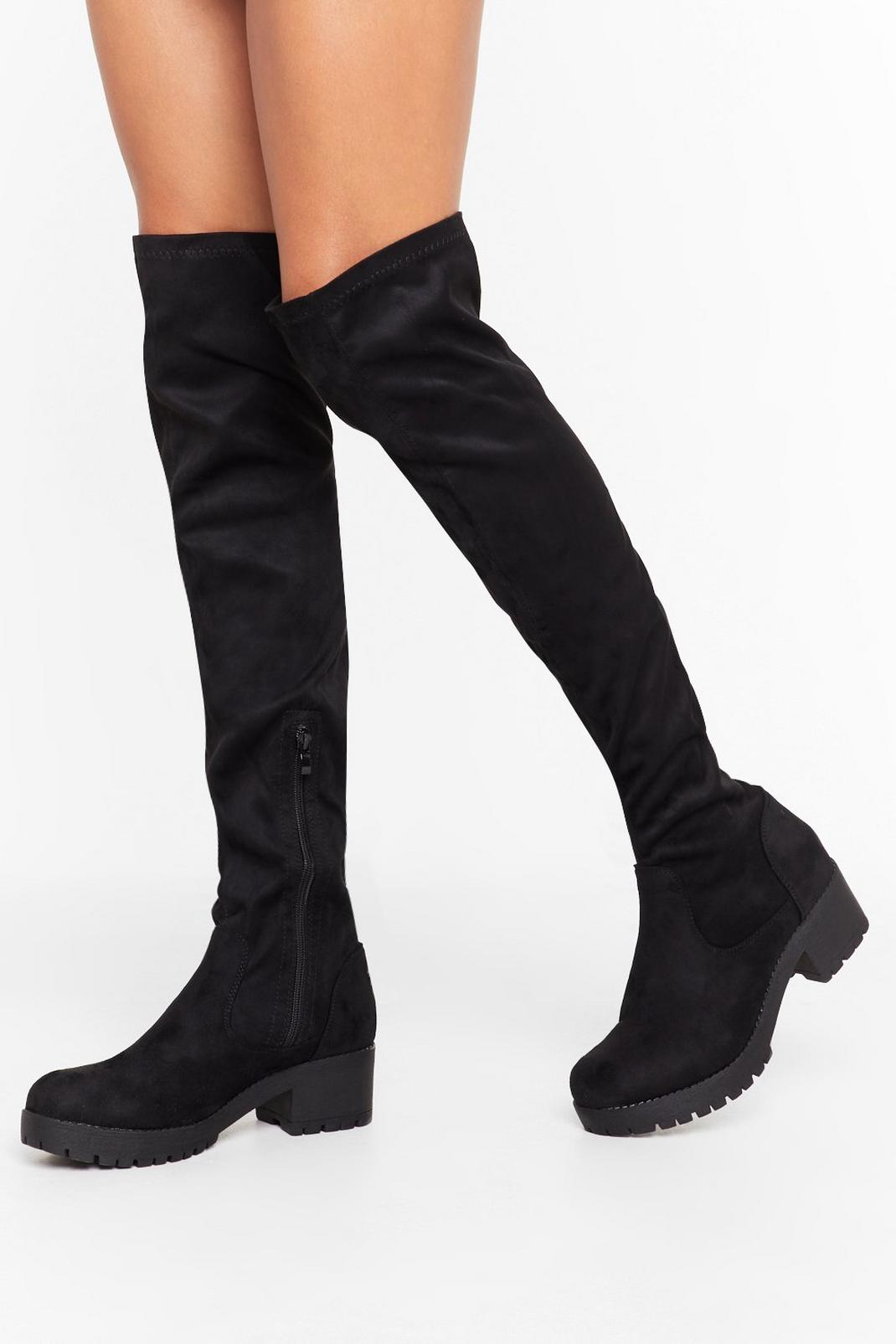 Tell Me When It's Over-the-Knee Faux Suede Boots image number 1