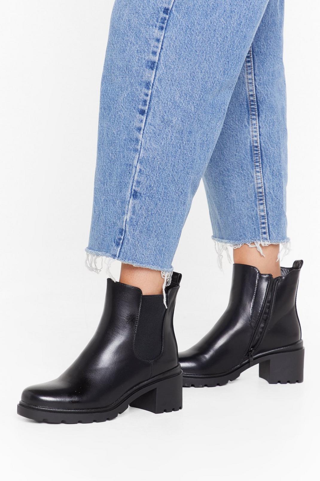 Around the Block Faux Leather Chelsea Boots image number 1