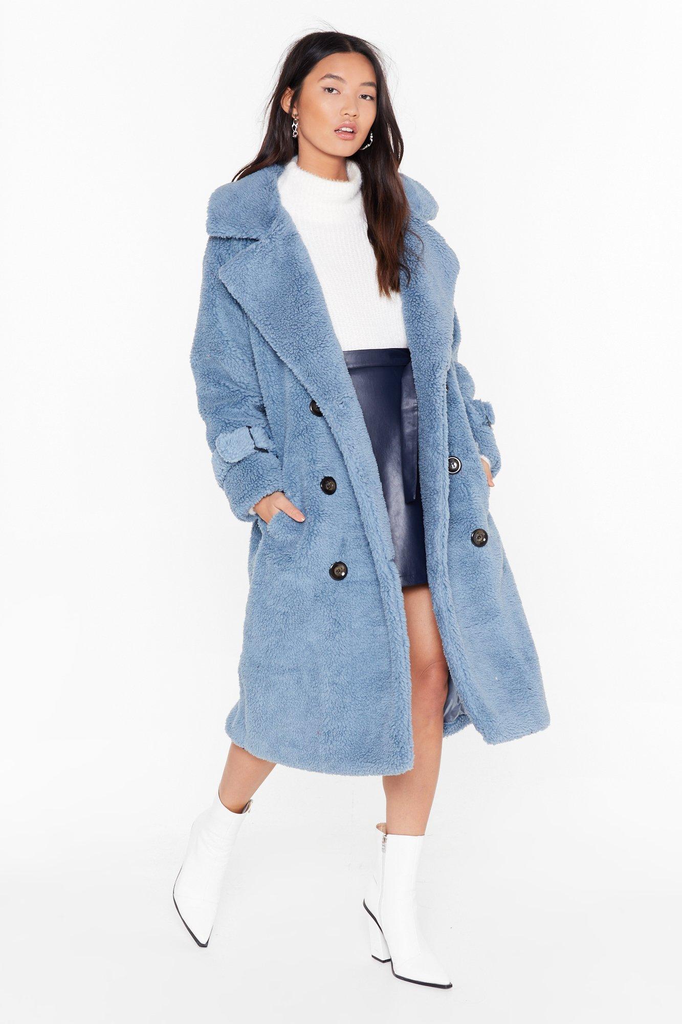 Are You Teddy Fur It Faux Shearling Longline Coat | Shop Clothes ...