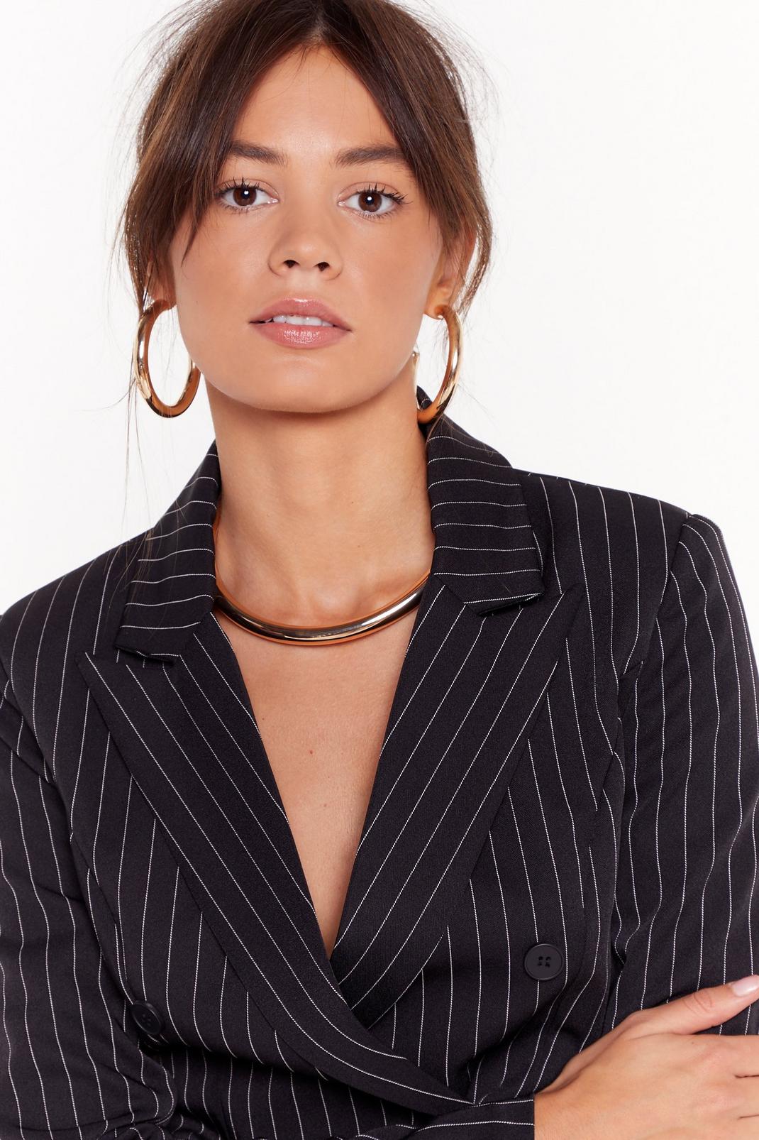 Round We Go Necklace and Hoop Earrings Set image number 1