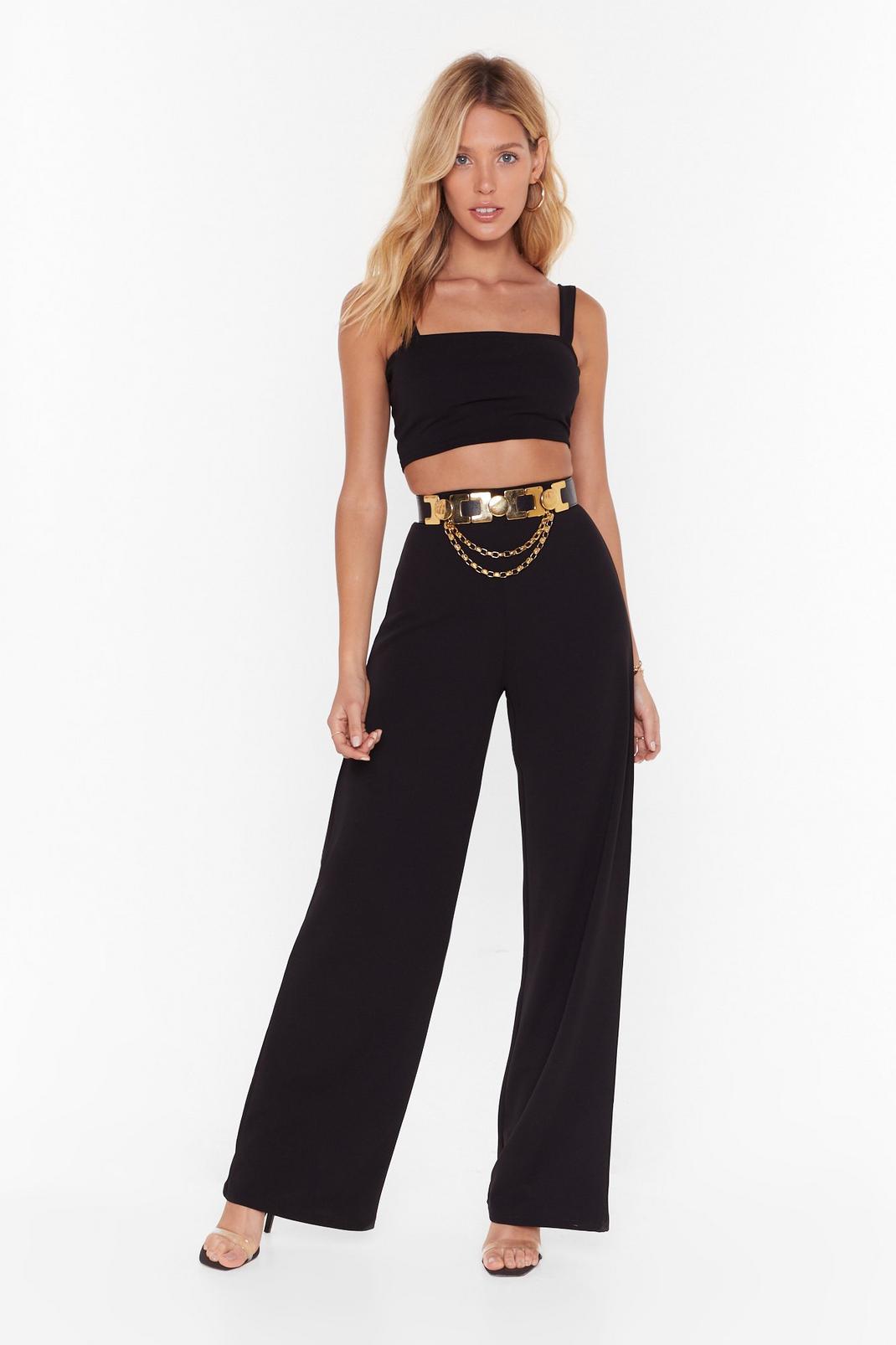 Tonight's the Night Crop Top and Wide-Leg Pants Set image number 1