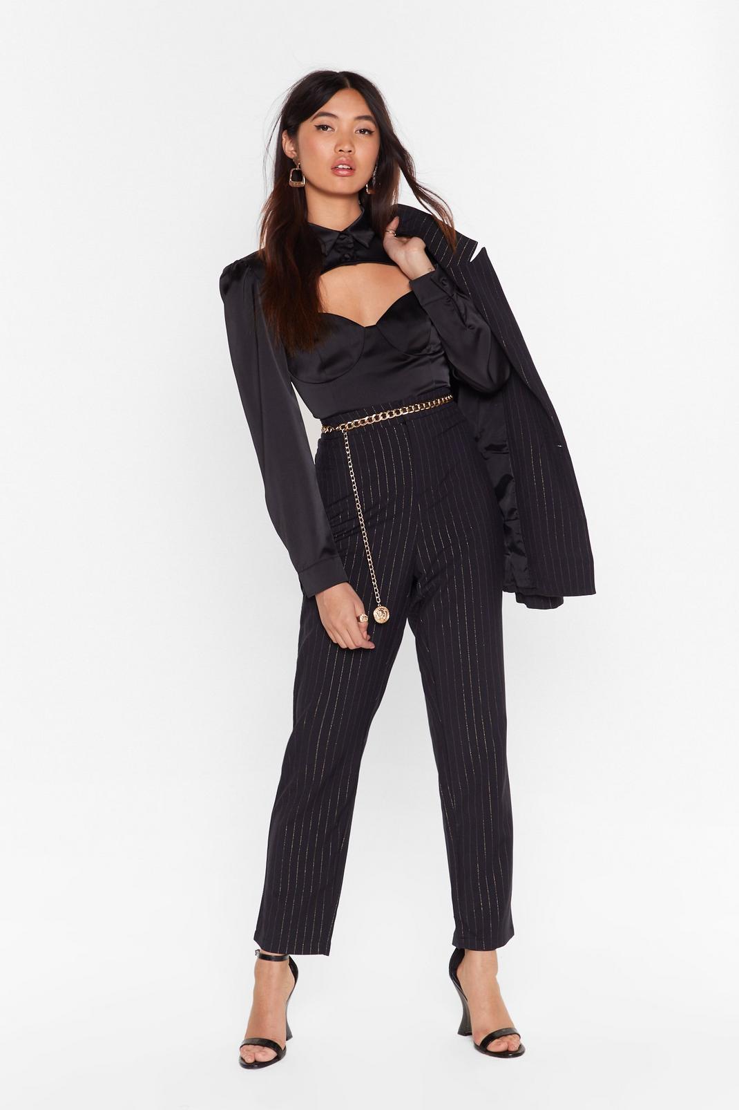 Stripe to the Party High-Waisted Trousers image number 1