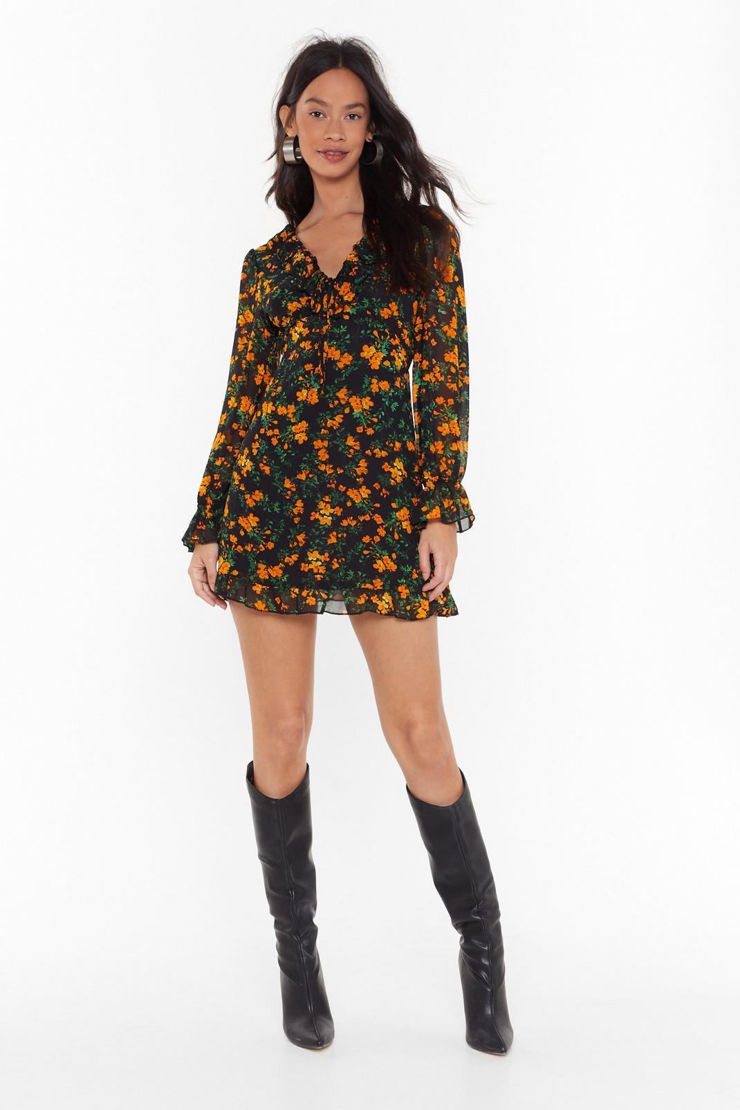 Let the Bud Times Roll Floral Mini Dress image number 1