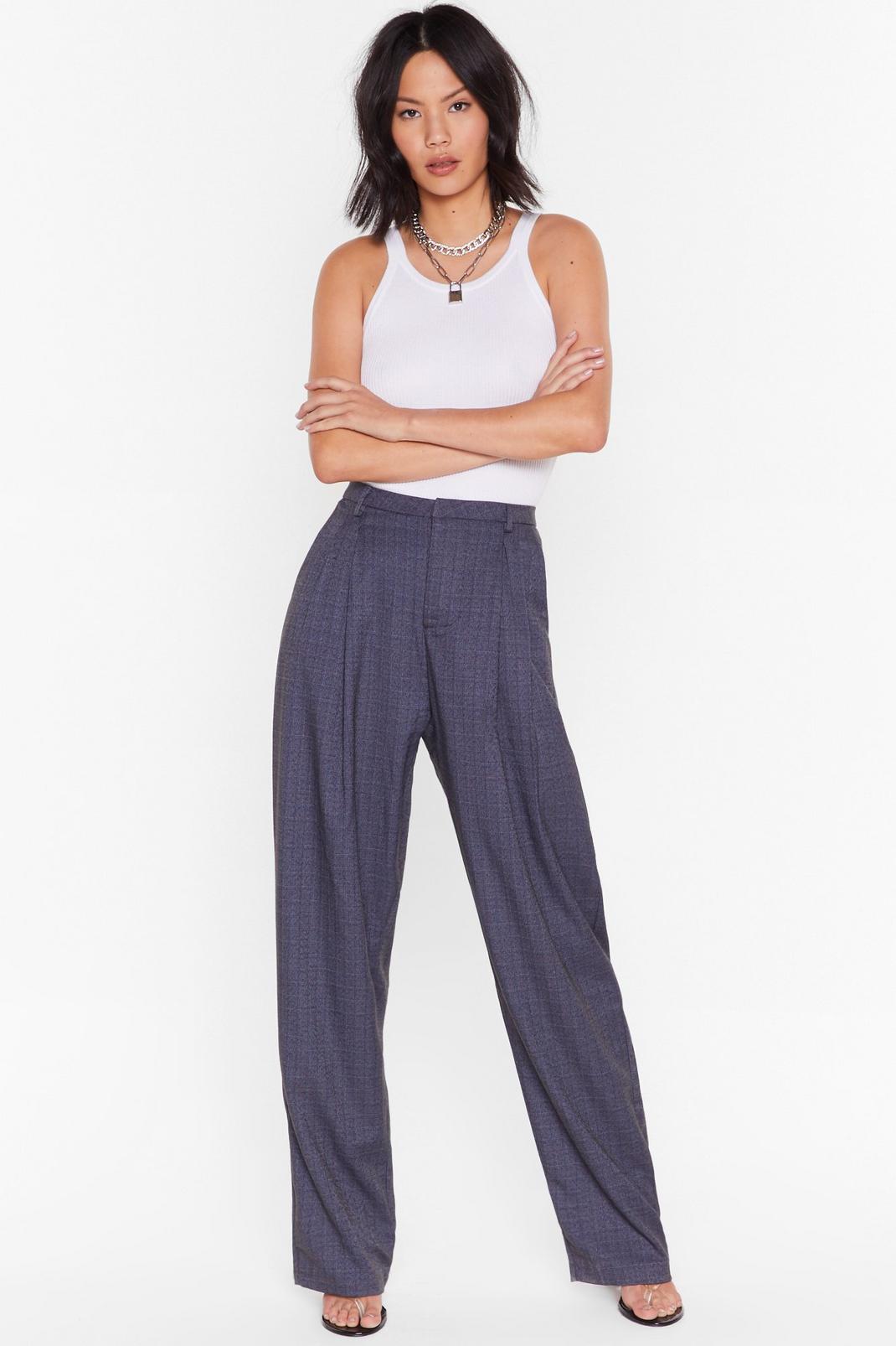 Checked Out of the Situation High-Waisted Trousers image number 1