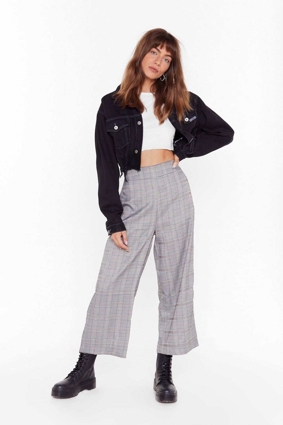 Eye's Wide Open Check High-Waisted Pants image number 1