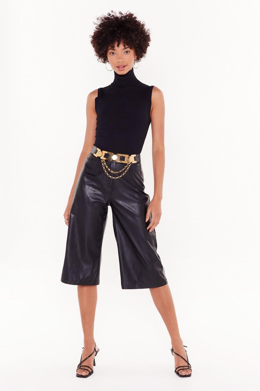 Leather Underestimate Me Faux Leather Culottes image number 1