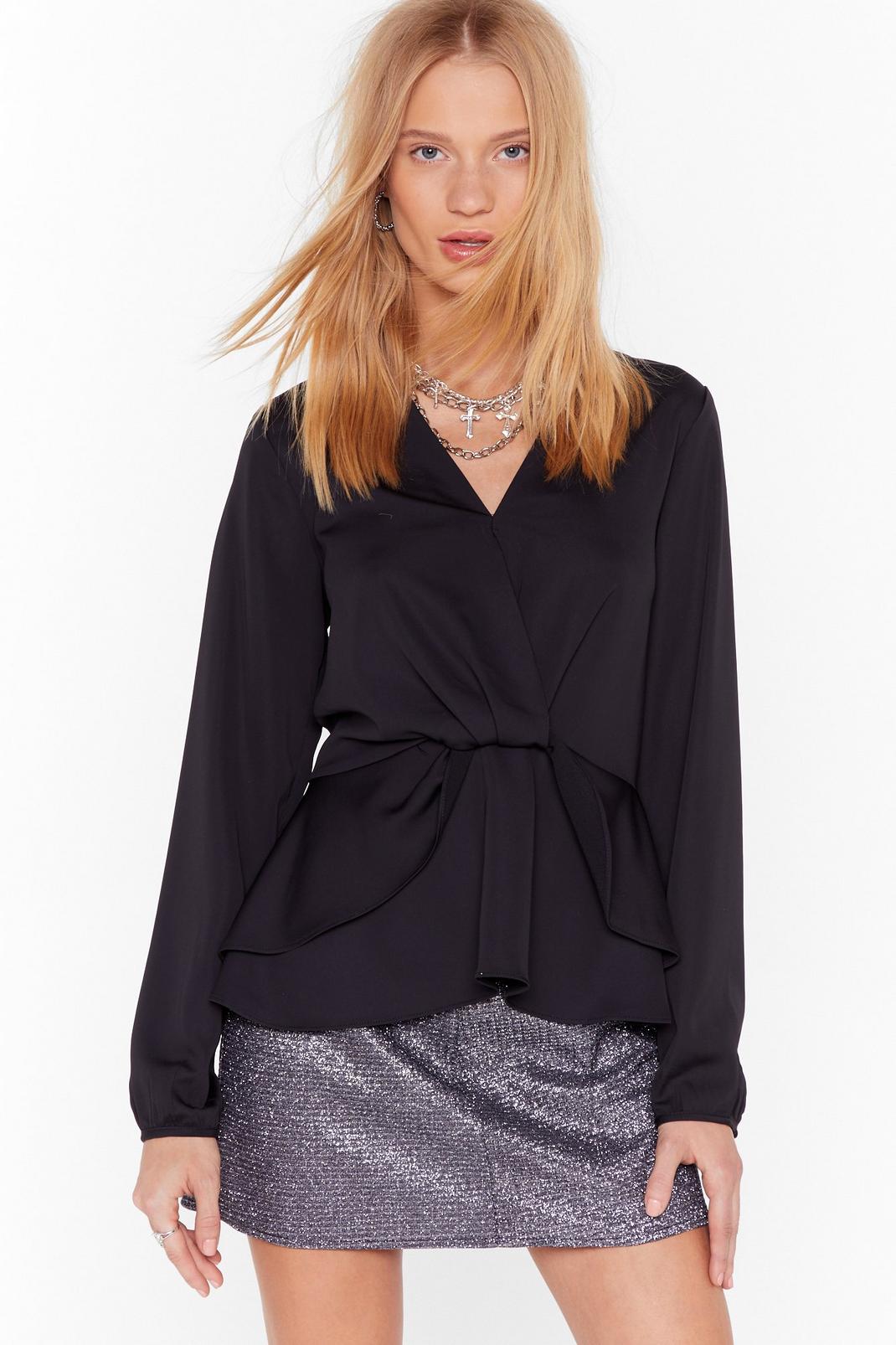 Better Drape Than Never Satin Layered Blouse image number 1