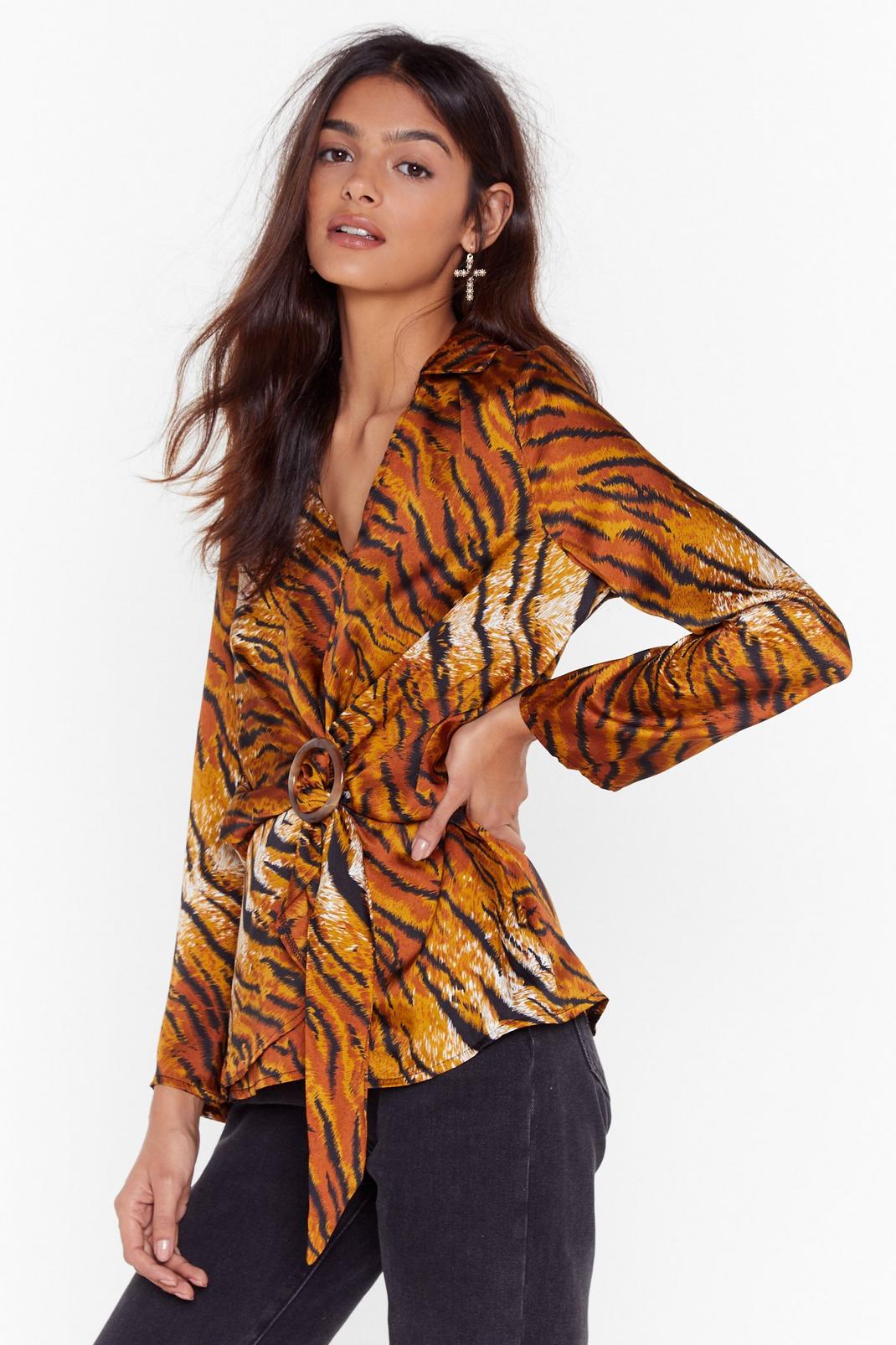 Wild Hearts Satin Tiger Blouse image number 1