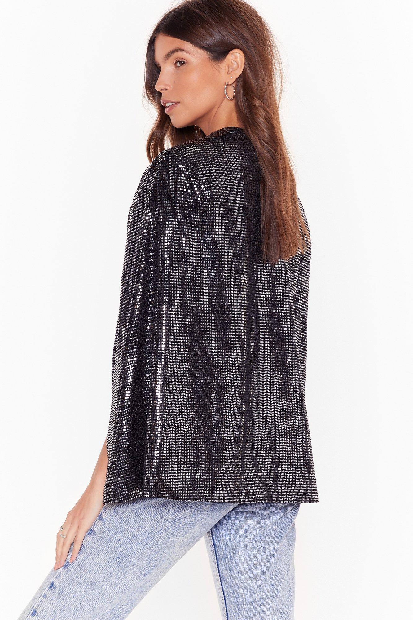 Sequin on sale cape blazer