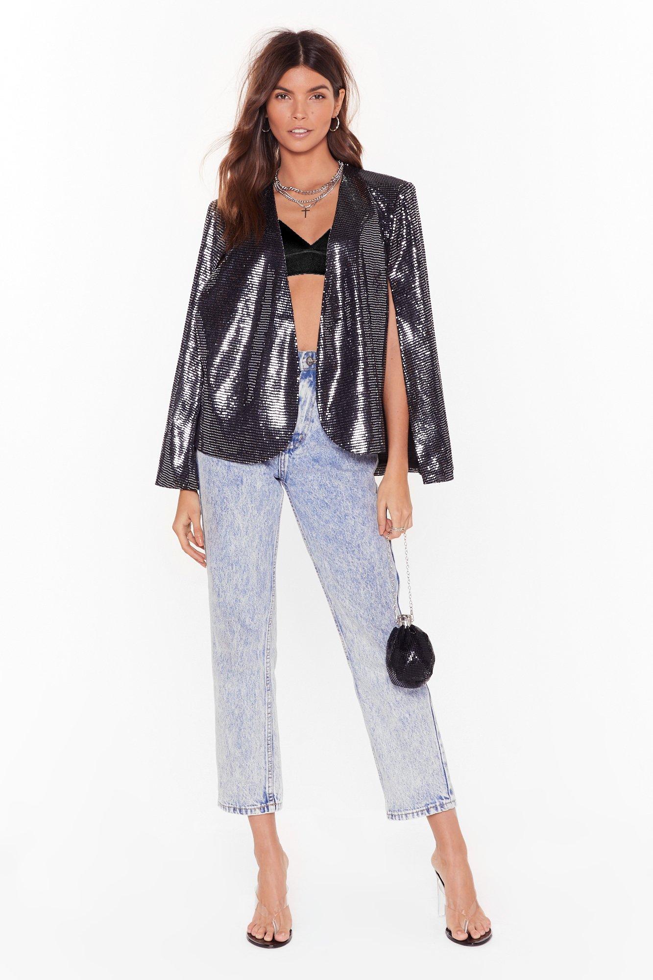 Save the Day Sequin Cape Jacket | Nasty Gal