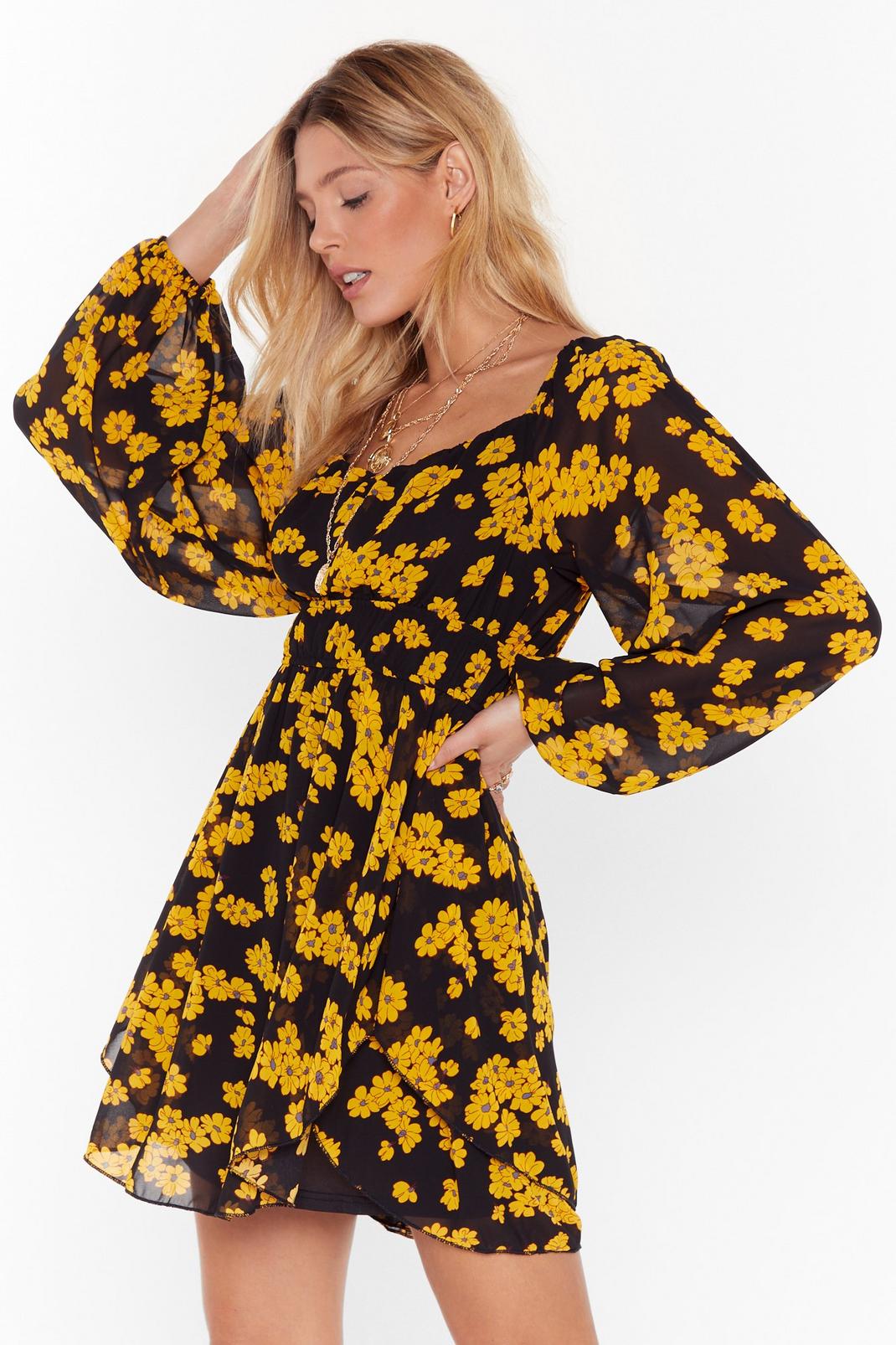 Can't Say Grow Floral Mini Dress image number 1
