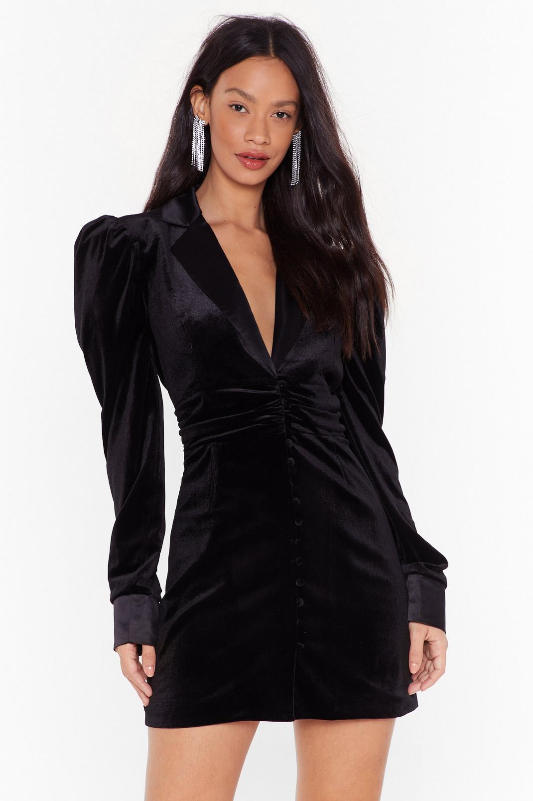 Out of Touch Velvet Blazer Dress image number 1