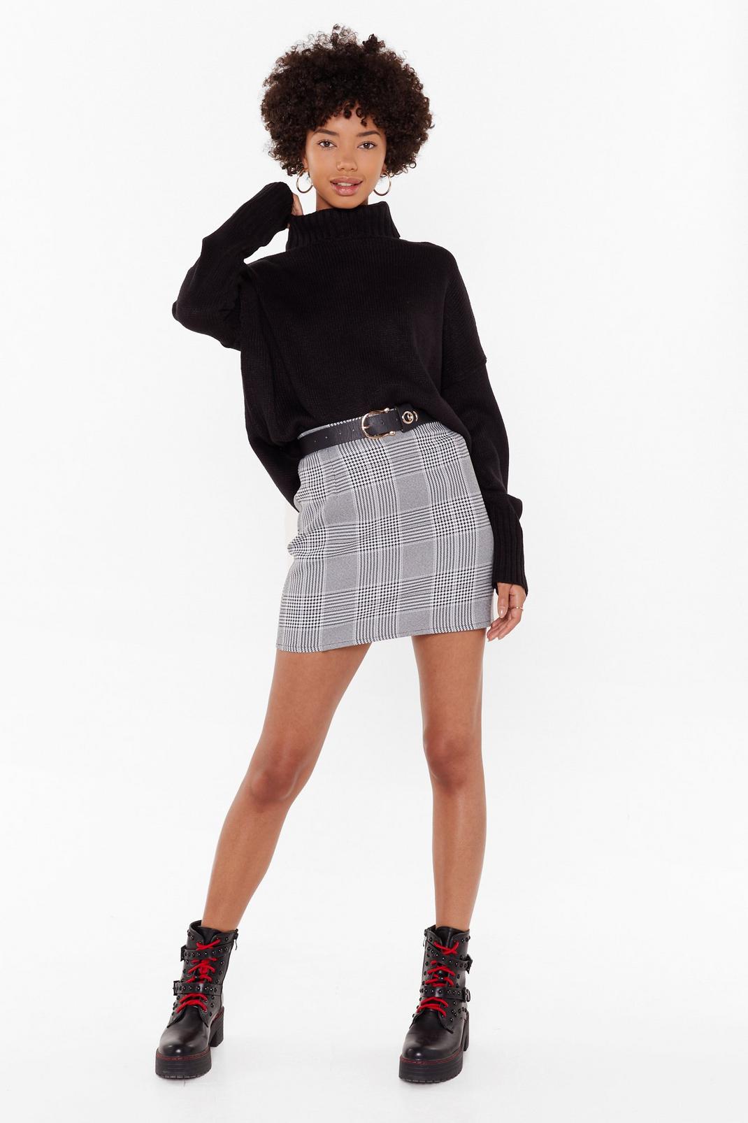 Tell Me the Houndstooth High-Waisted Mini Skirt image number 1