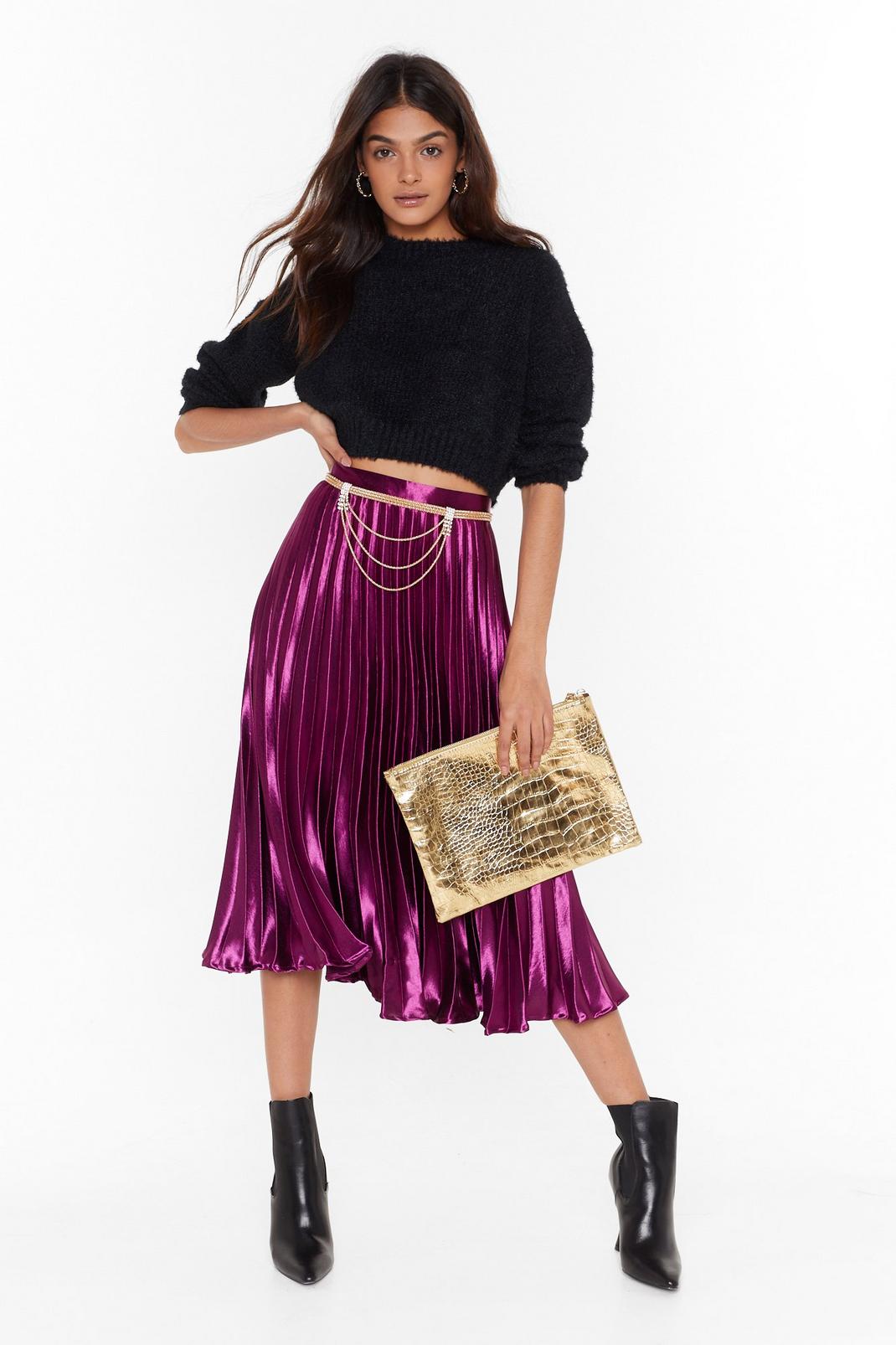 Let's Get Moving Pleated Midi Skirt image number 1