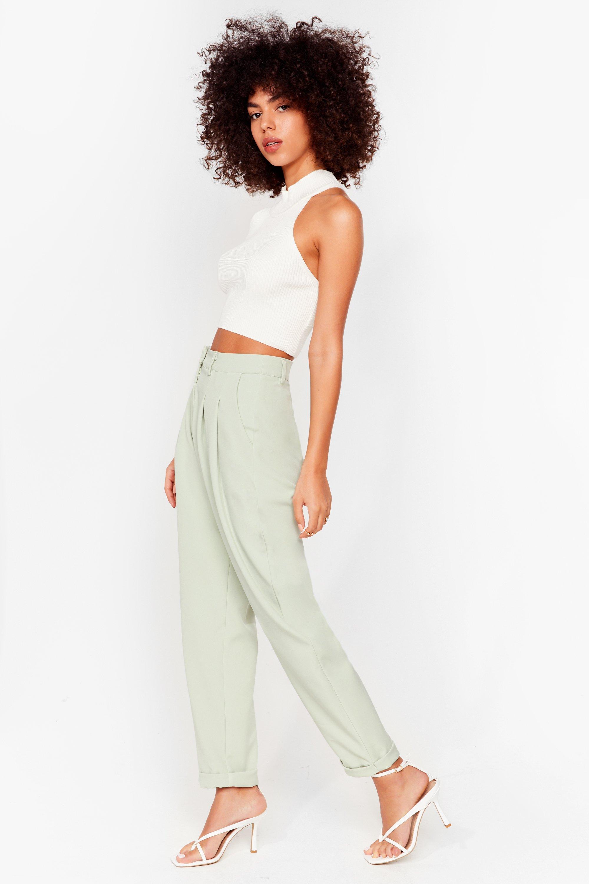 The Stakes Are High-Waisted Tapered Trousers
