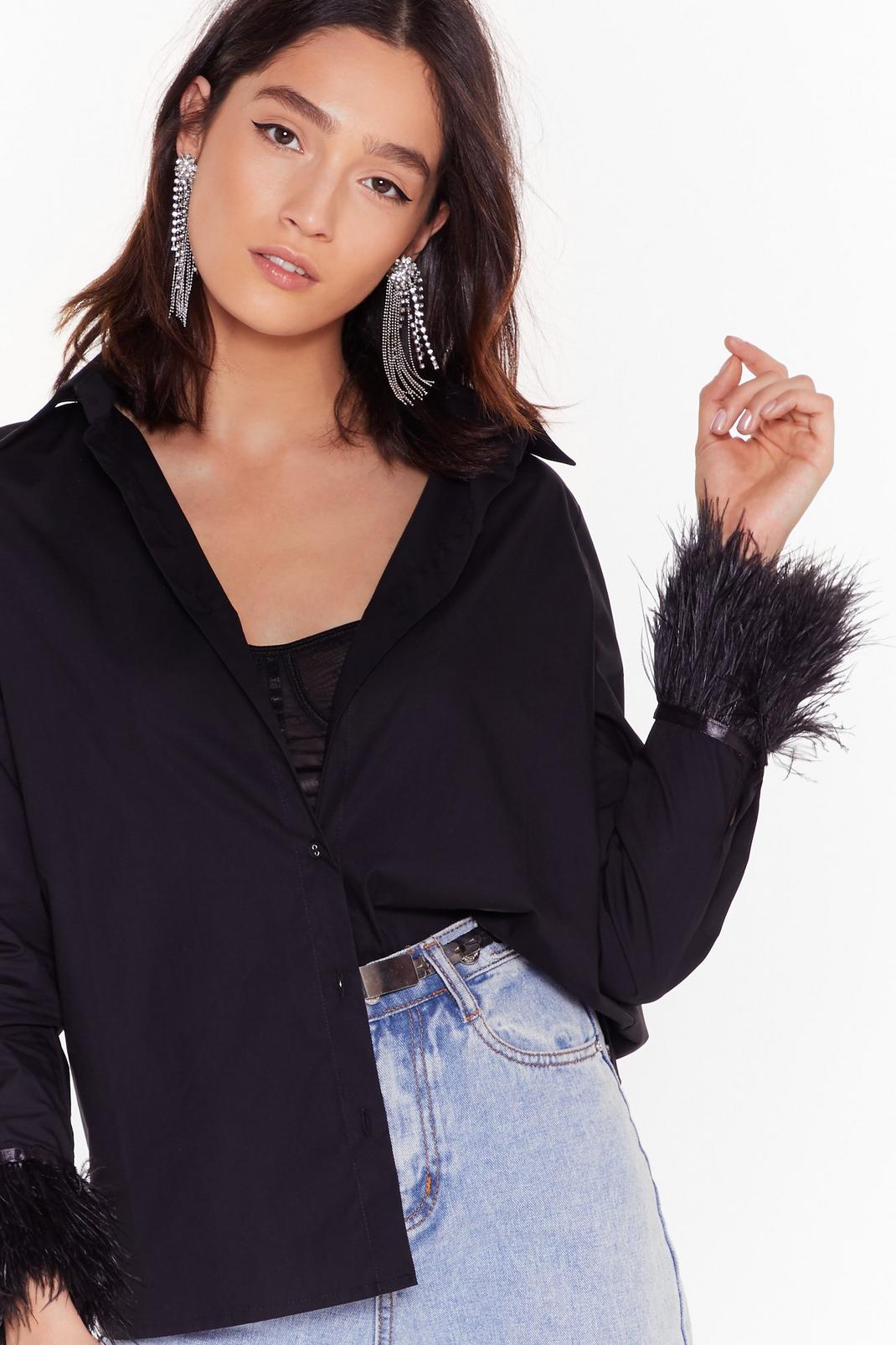 Free as a Bird Relaxed Feather Cuff Shirt | Nasty Gal