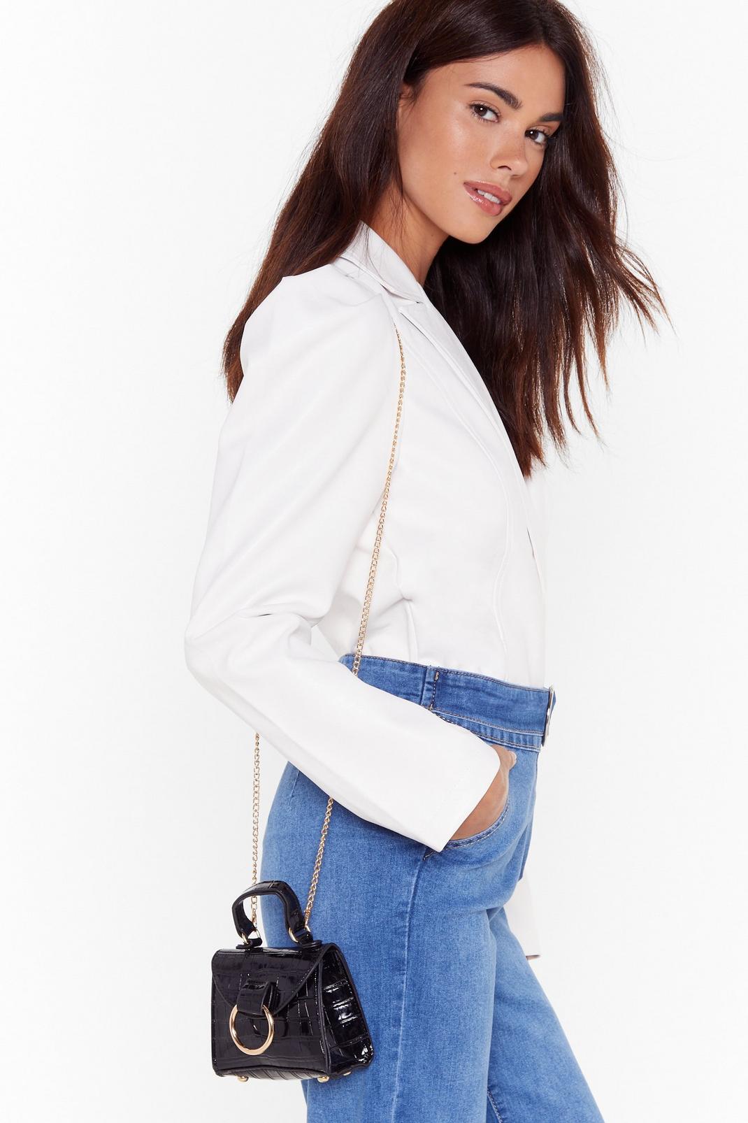 WANT Circle of Trust Faux Leather Croc Crossbody Bag | Nasty Gal