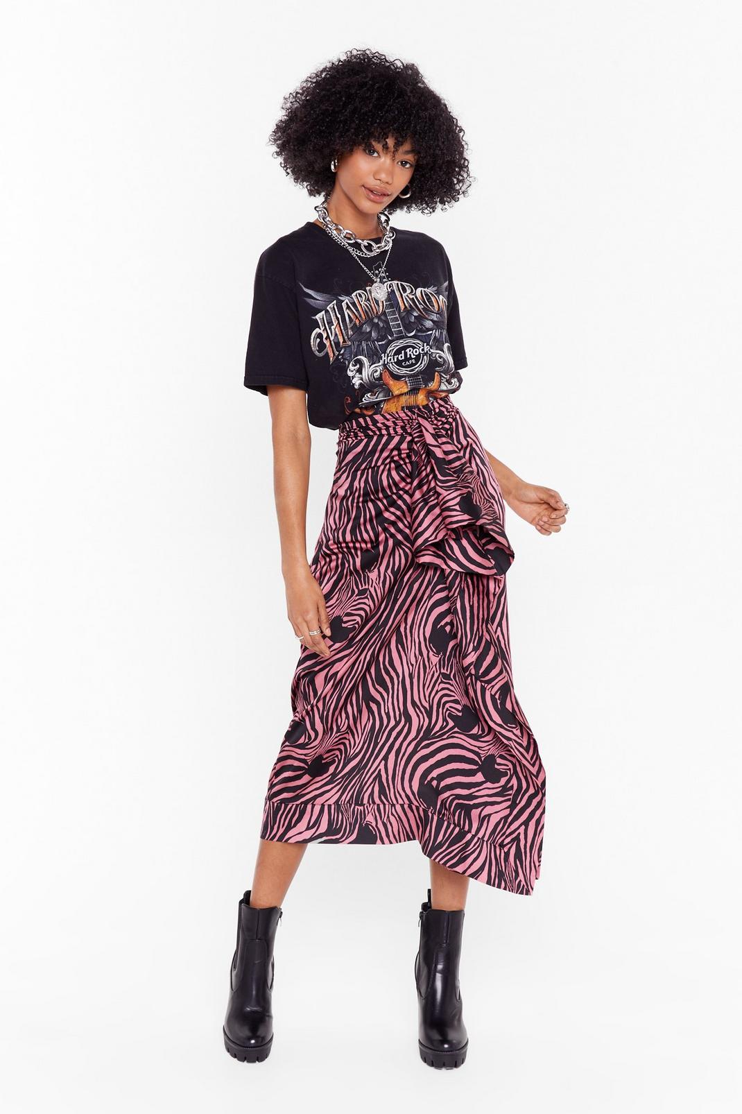 I Don't Care What You Herd Zebra Midi Skirt image number 1
