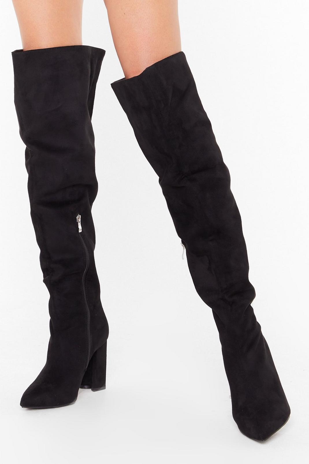 Looks Like We Faux Suede It Wide Fit Boots image number 1