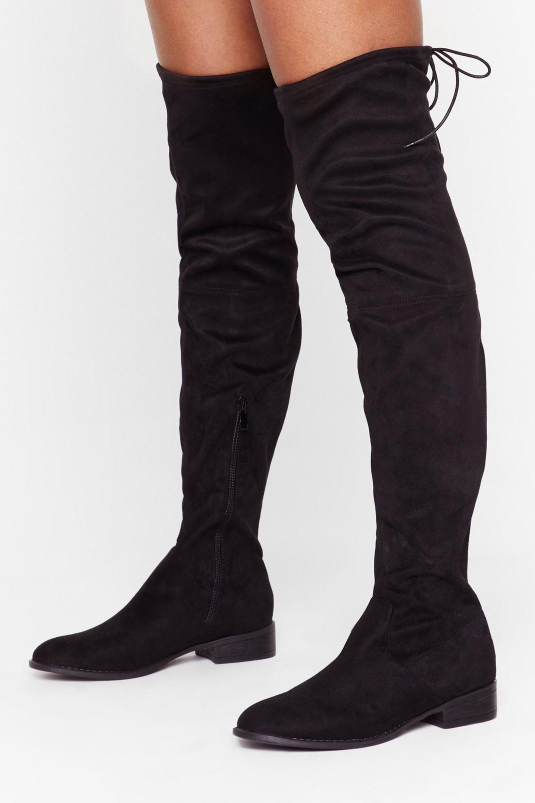 Flatter Me Faux Suede Over-the-Knee Boots image number 1