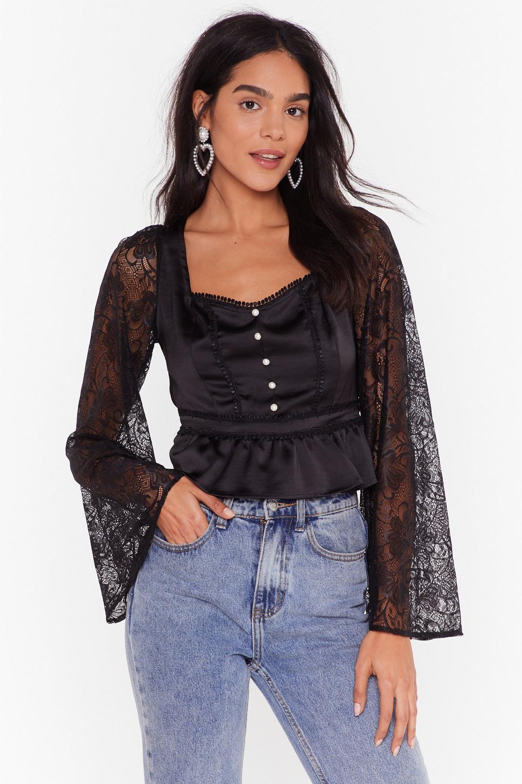 Lace Have Another Satin Ruffle Blouse image number 1