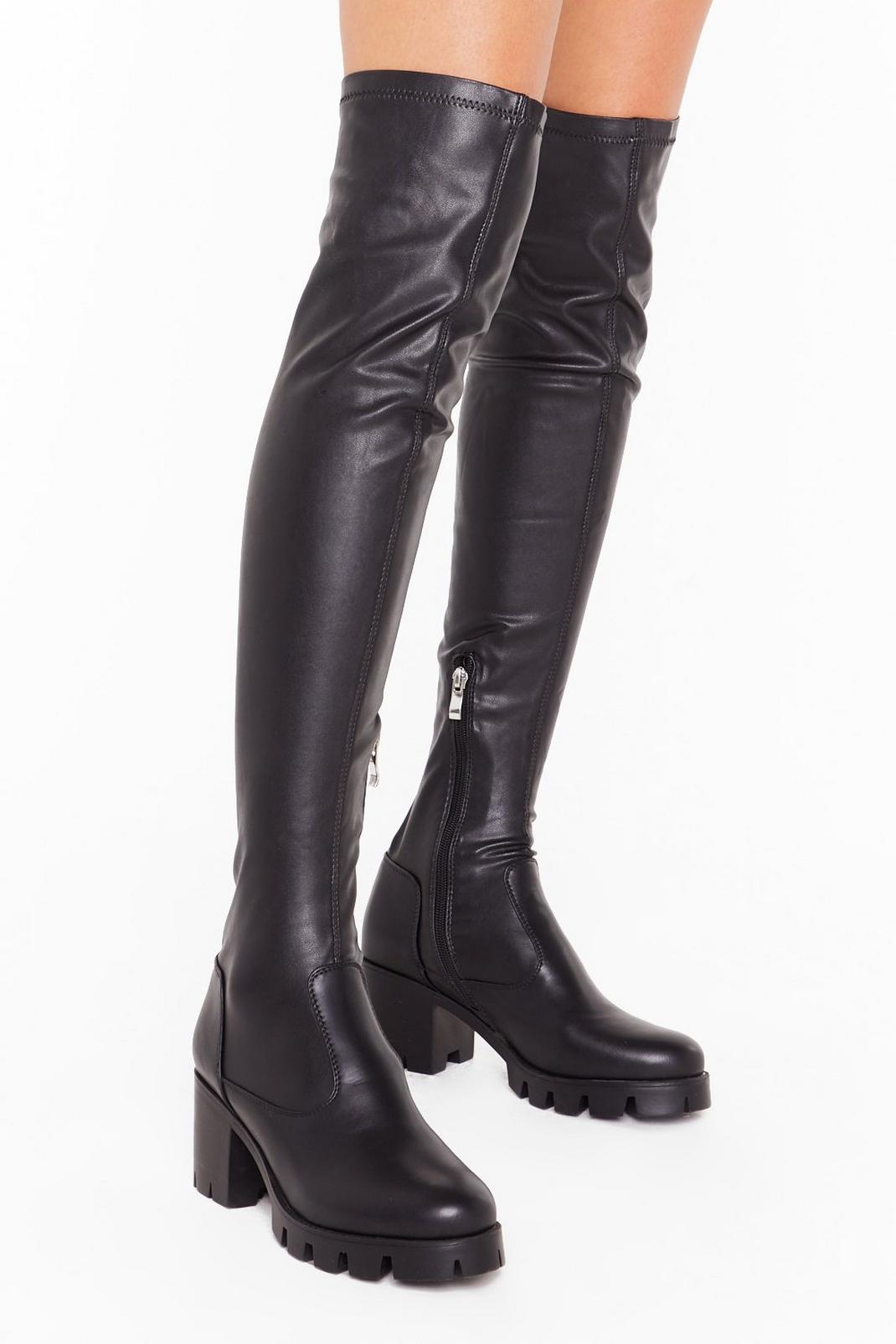 Time to Walk Away Faux Leather Over-the-Knee Boots image number 1