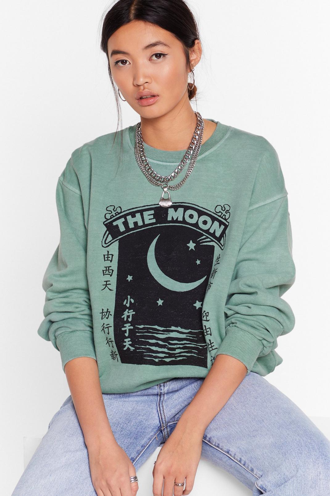 Sage Once in a Blue Moon Graphic Sweatshirt image number 1