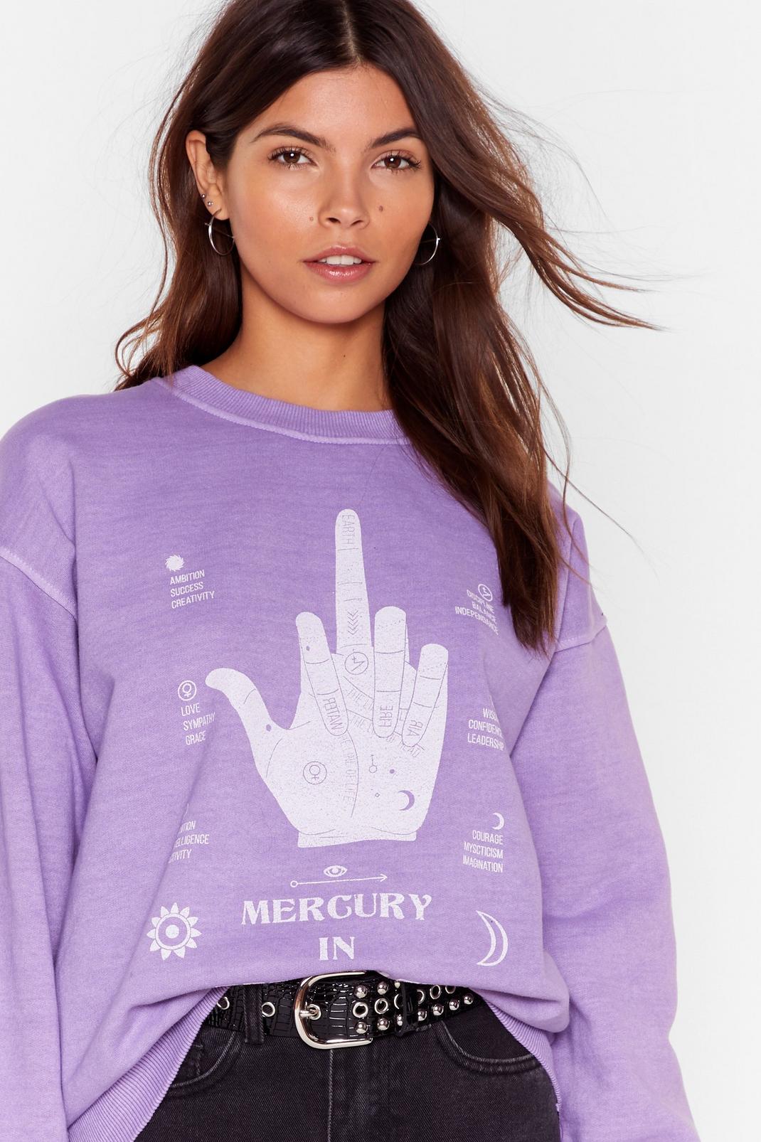 Mercury in Retrograde Oversized Graphic Sweatshirt image number 1